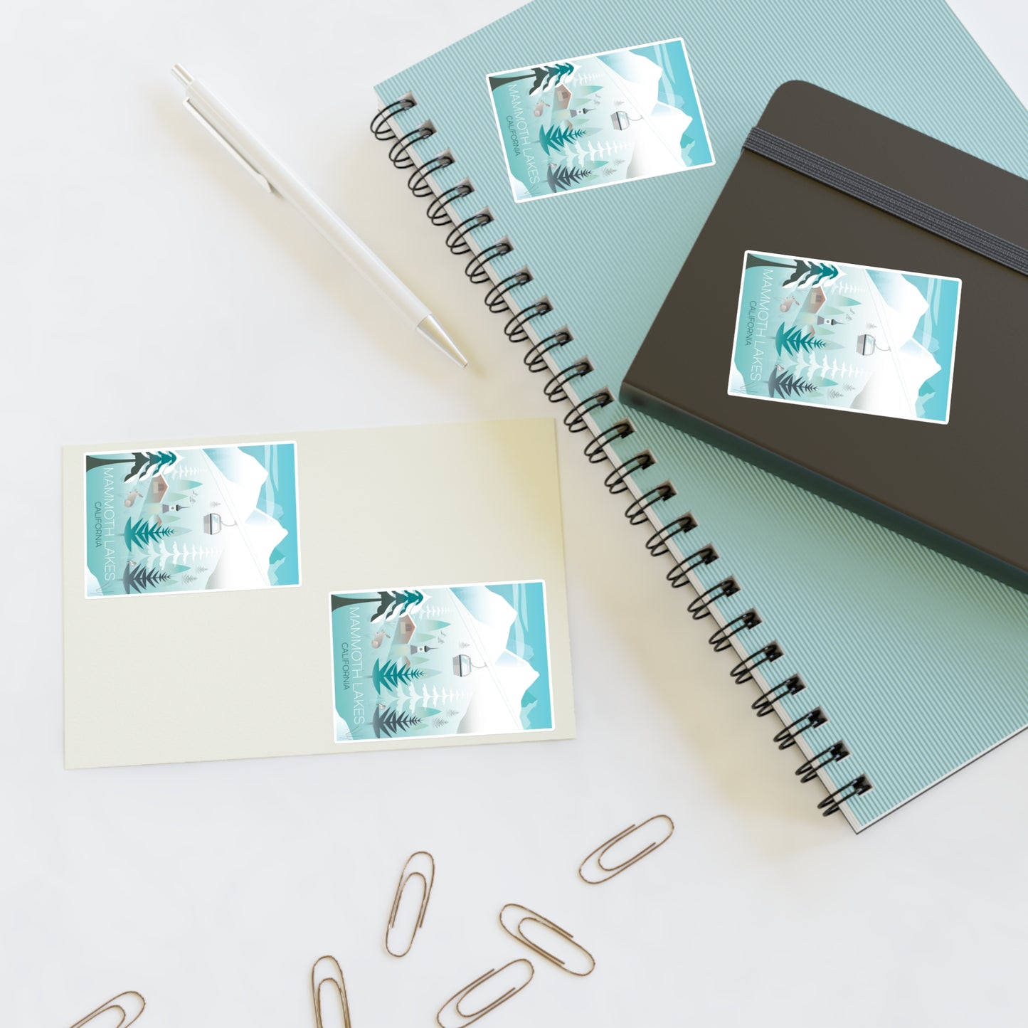 Feuille d’autocollants d’hiver de Mammoth Lakes