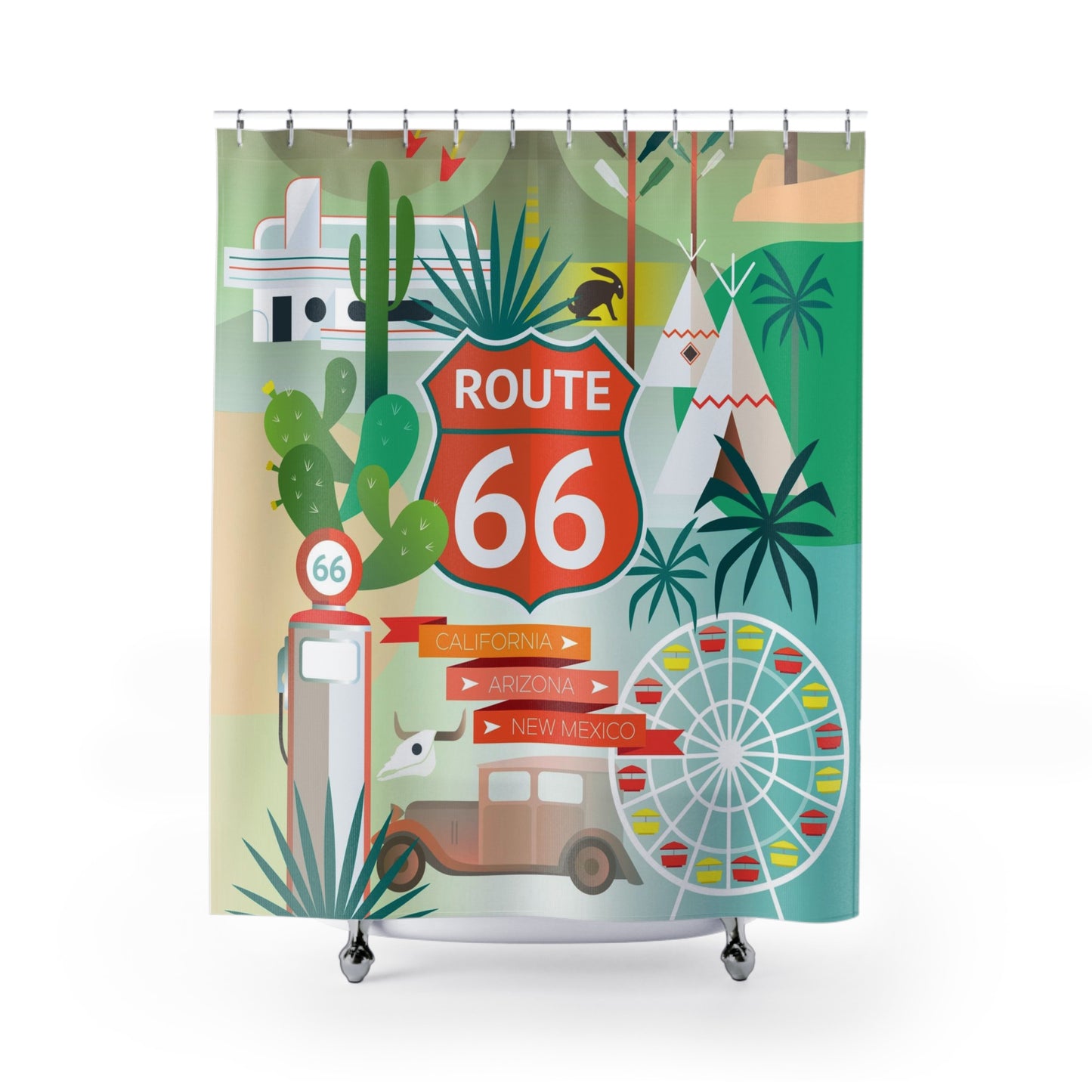 Rideau de douche Route 66