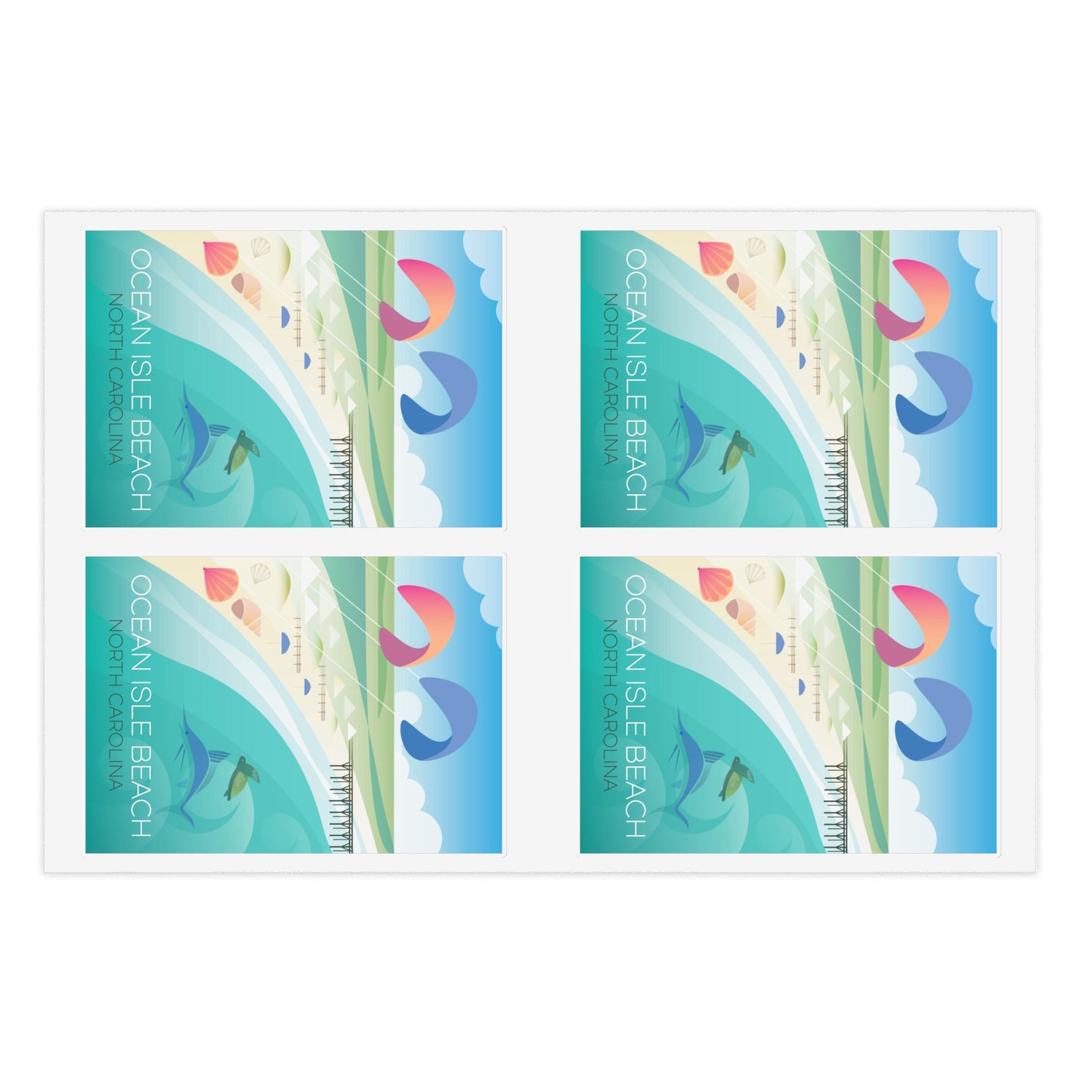 Feuille d’autocollants Ocean Isle Beach