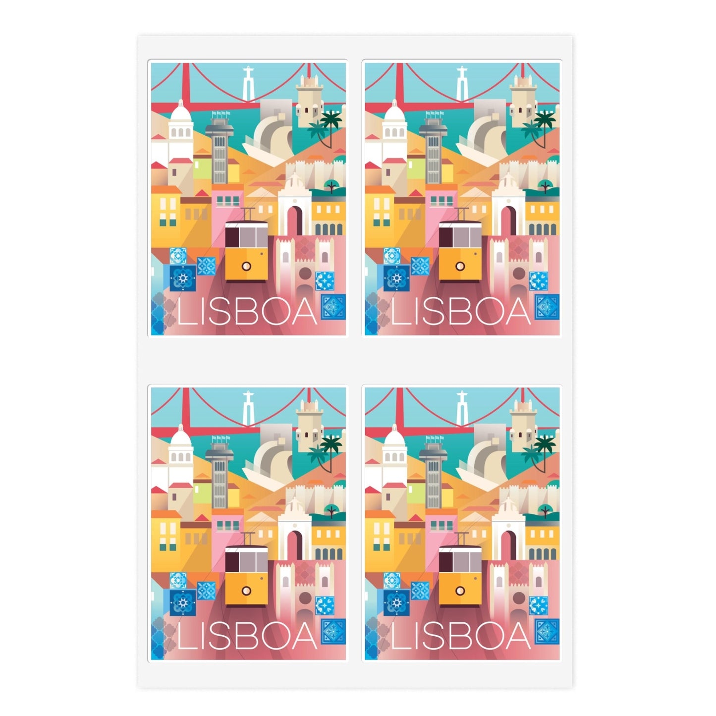 Lissabon-Aufkleberblatt