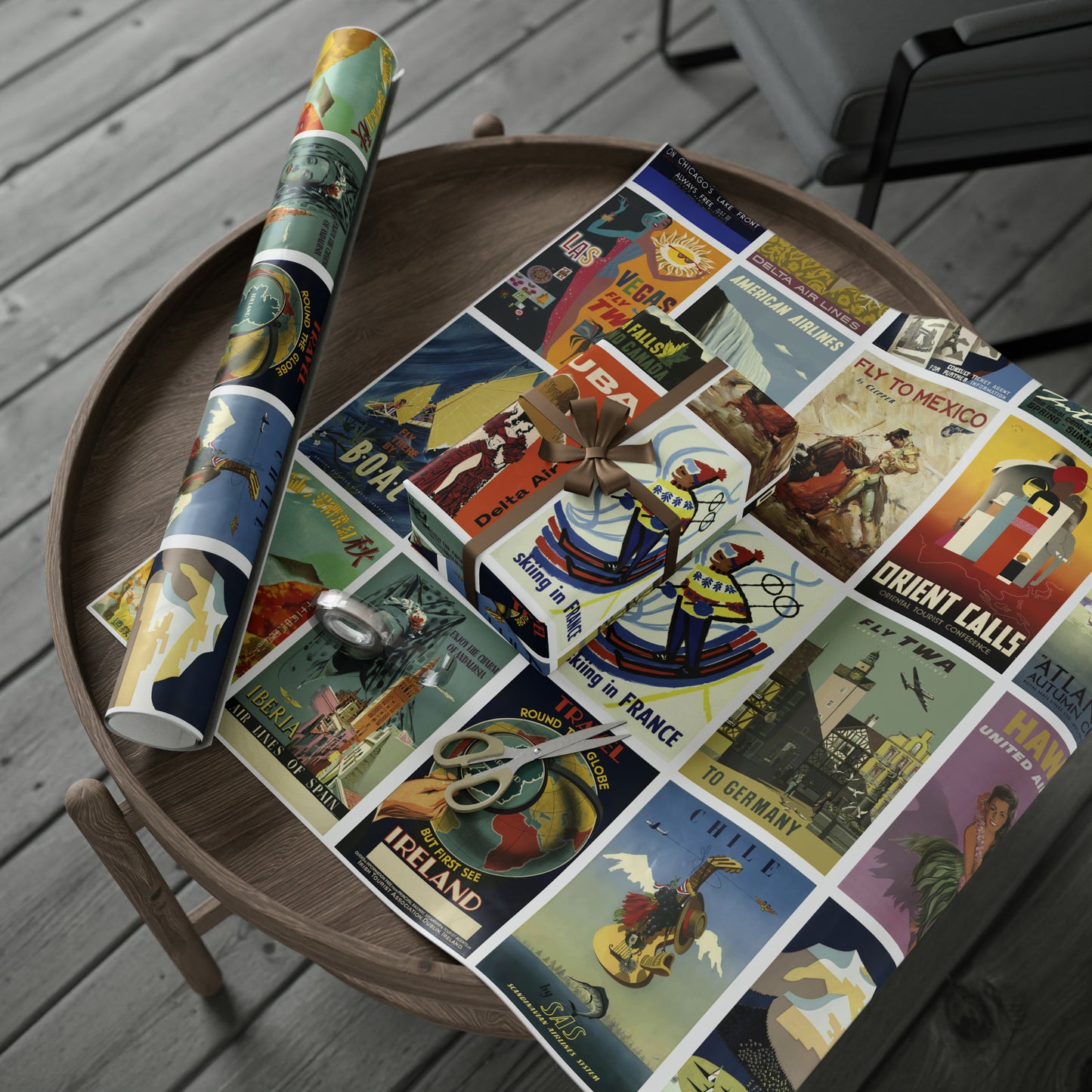 World Wrapping Paper - Vintage Travel Posters - 4