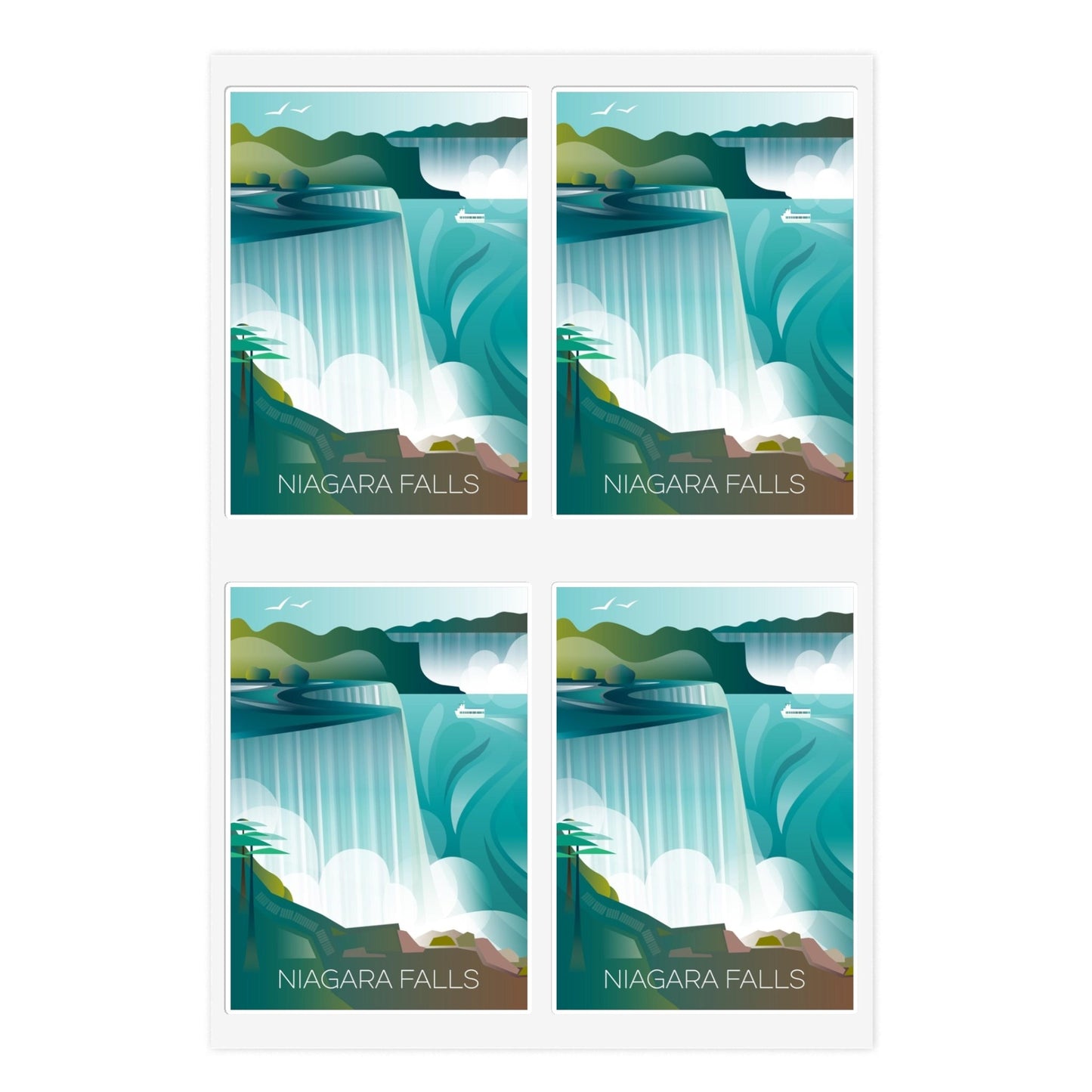 Feuille d’autocollants des chutes du Niagara