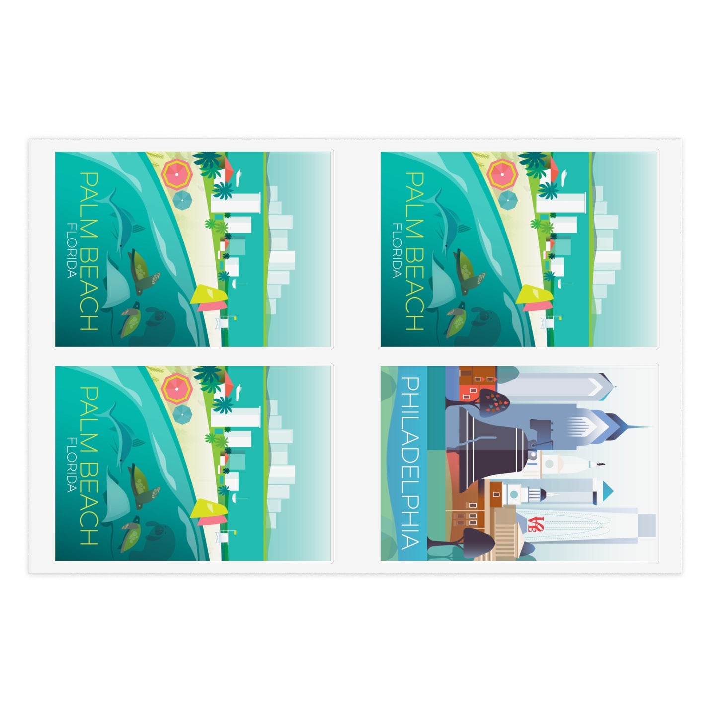 Feuille d’autocollants Palm Beach