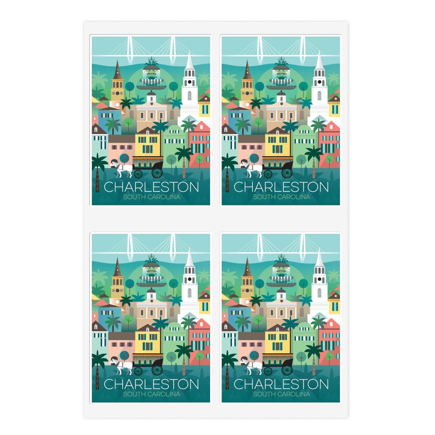 Feuille d’autocollants Charleston