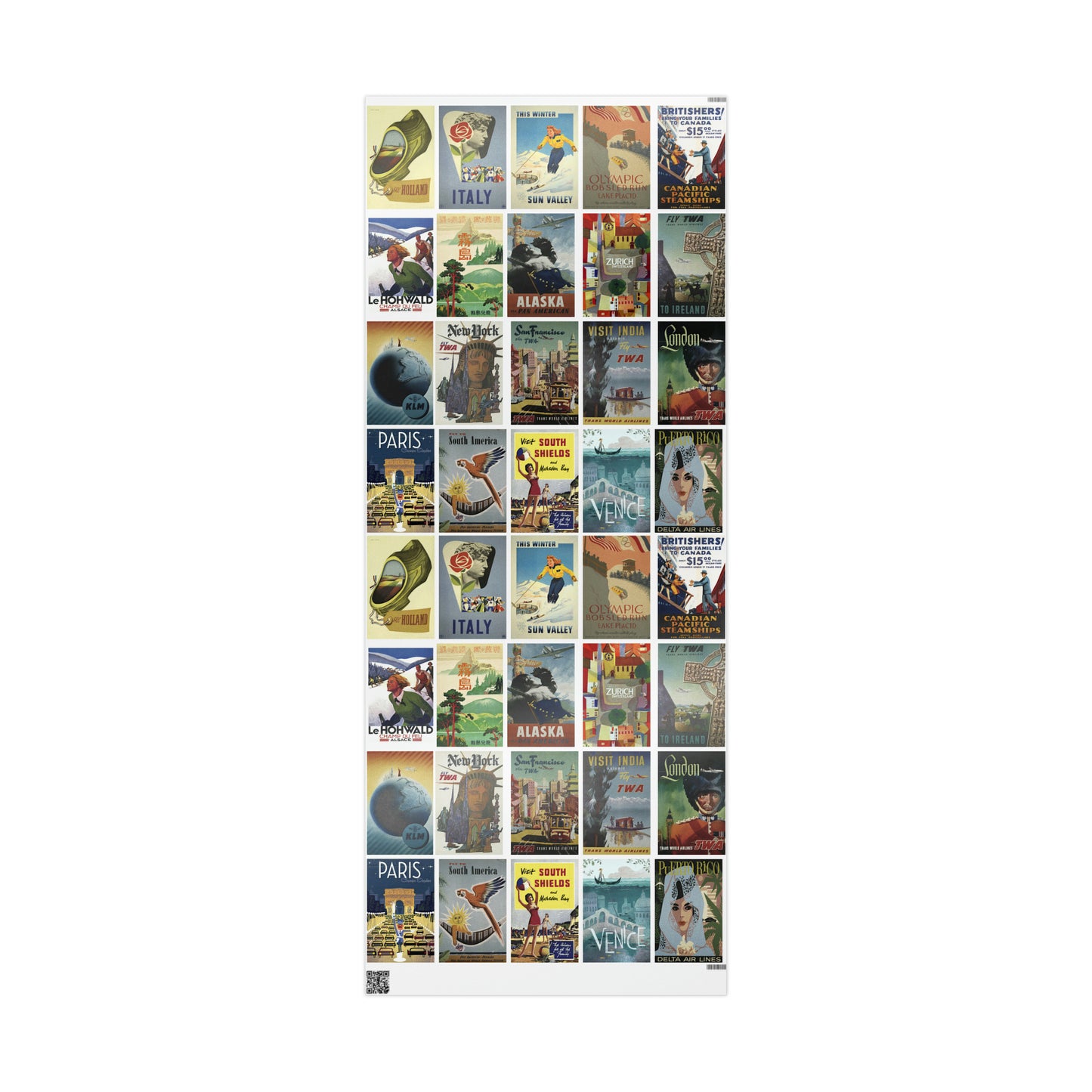 World Wrapping Paper - Vintage Travel Posters - 6