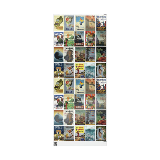 World Wrapping Paper - Vintage Travel Posters - 6