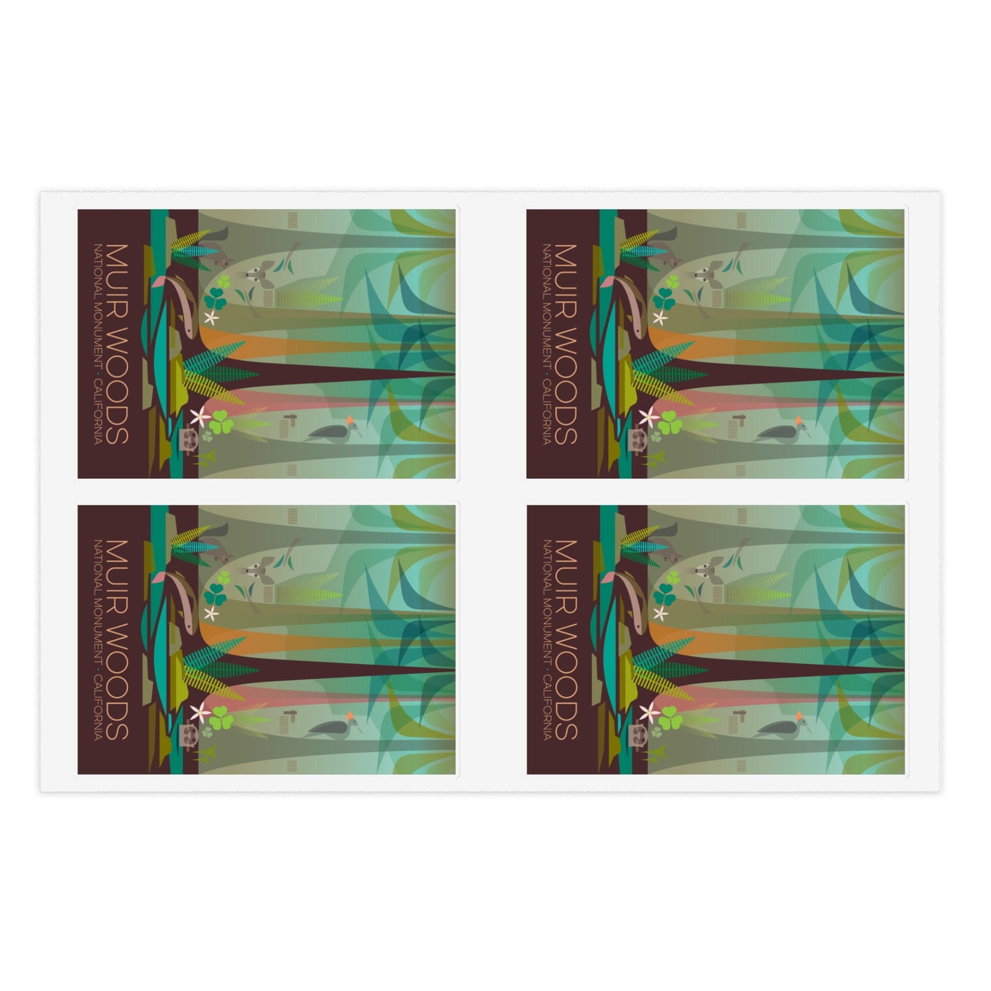 Feuille d’autocollants du monument national de Muir Woods