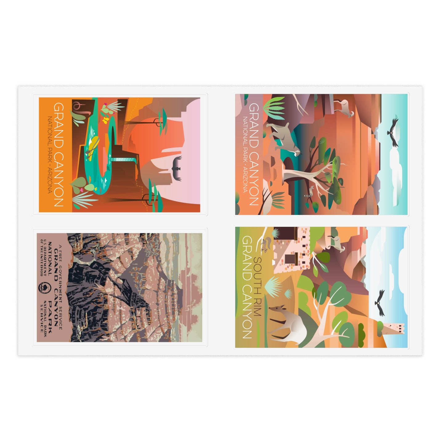 Feuille d’autocollants de l’assortiment du parc national du Grand Canyon
