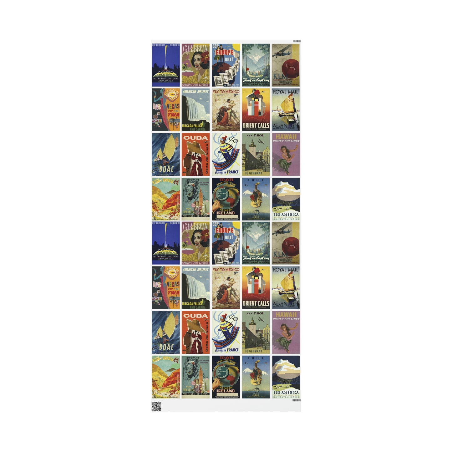 World Wrapping Paper - Vintage Travel Posters - 4