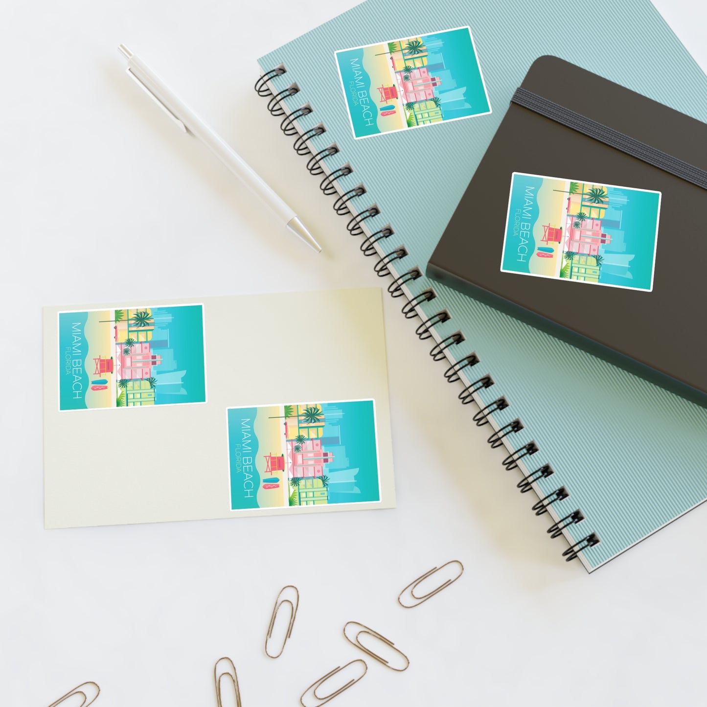 Feuille d’autocollants de Miami Beach