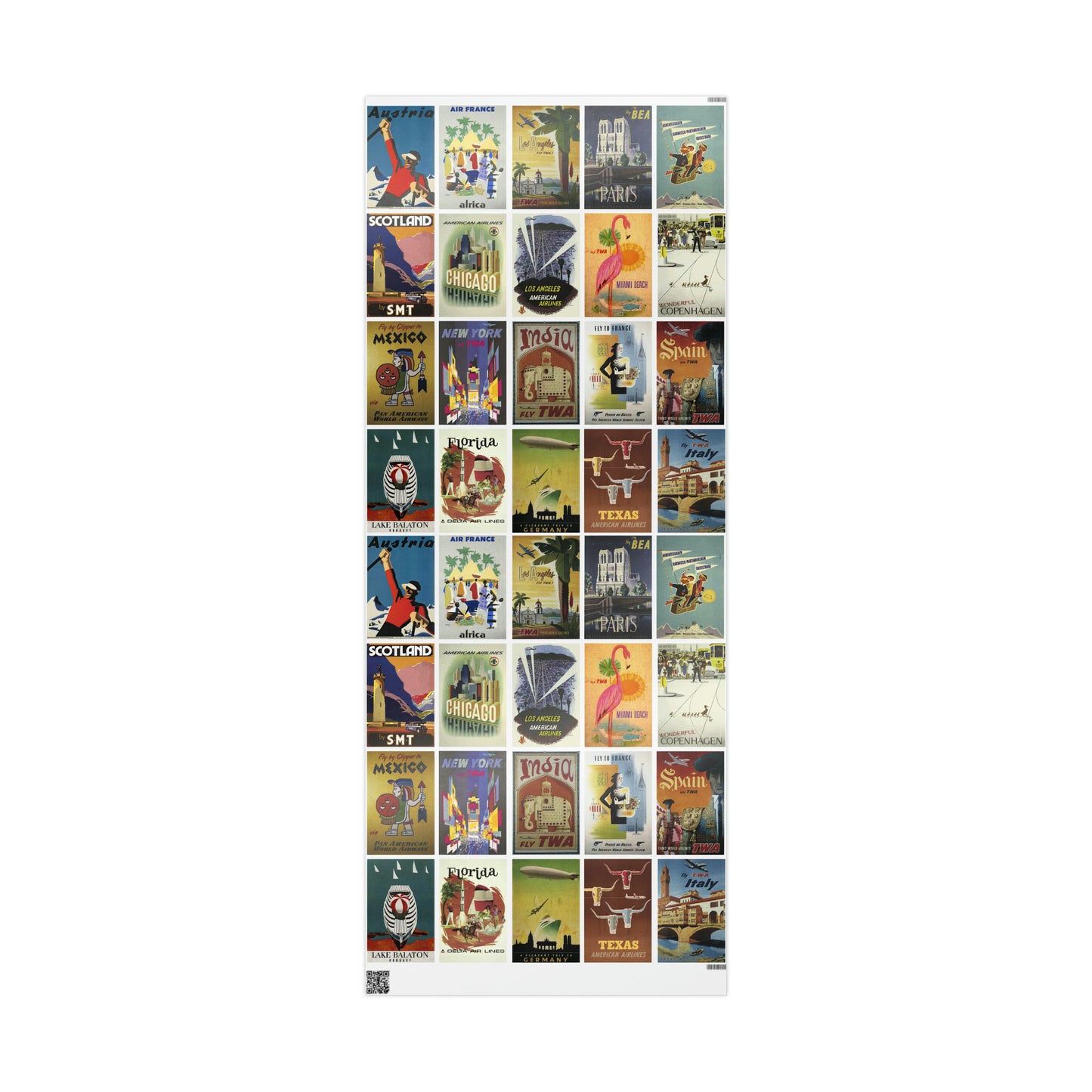 World Wrapping Paper - Vintage Travel Posters - 2