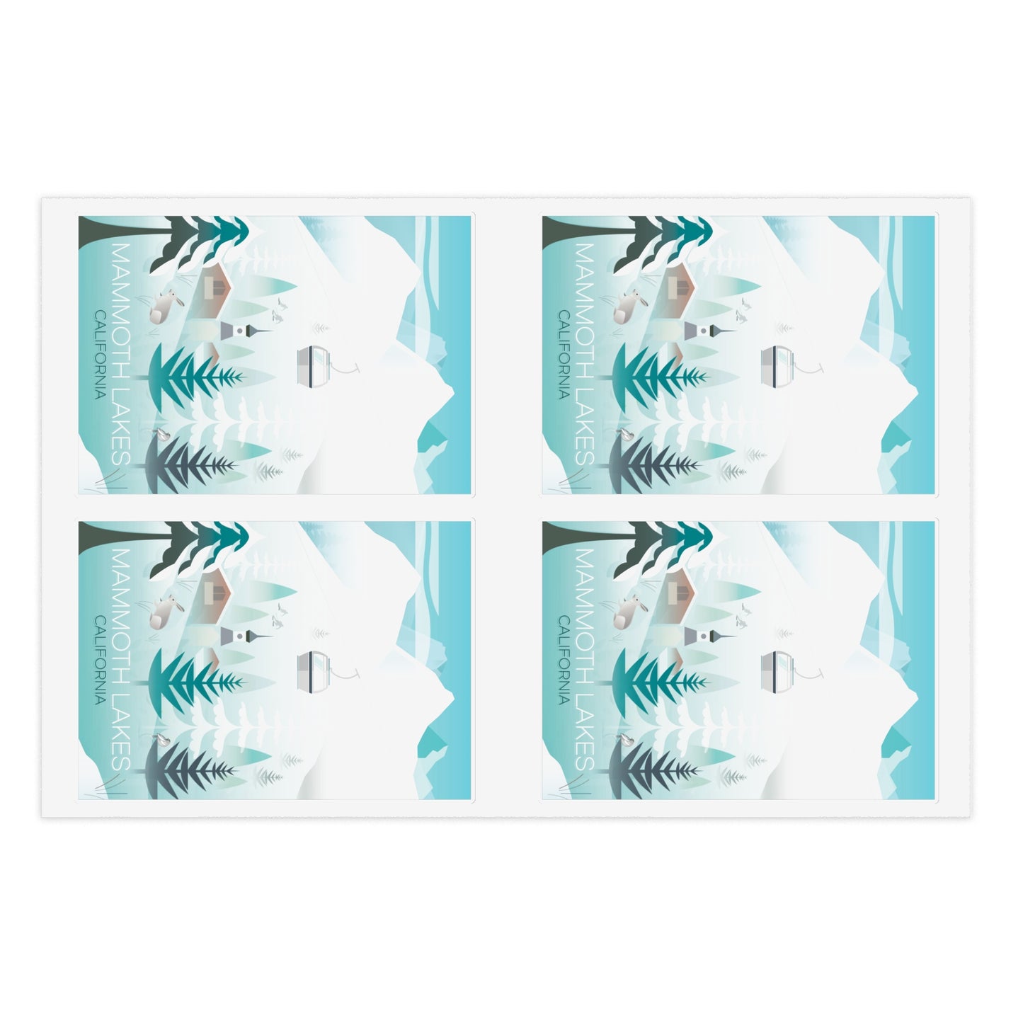 Feuille d’autocollants d’hiver de Mammoth Lakes