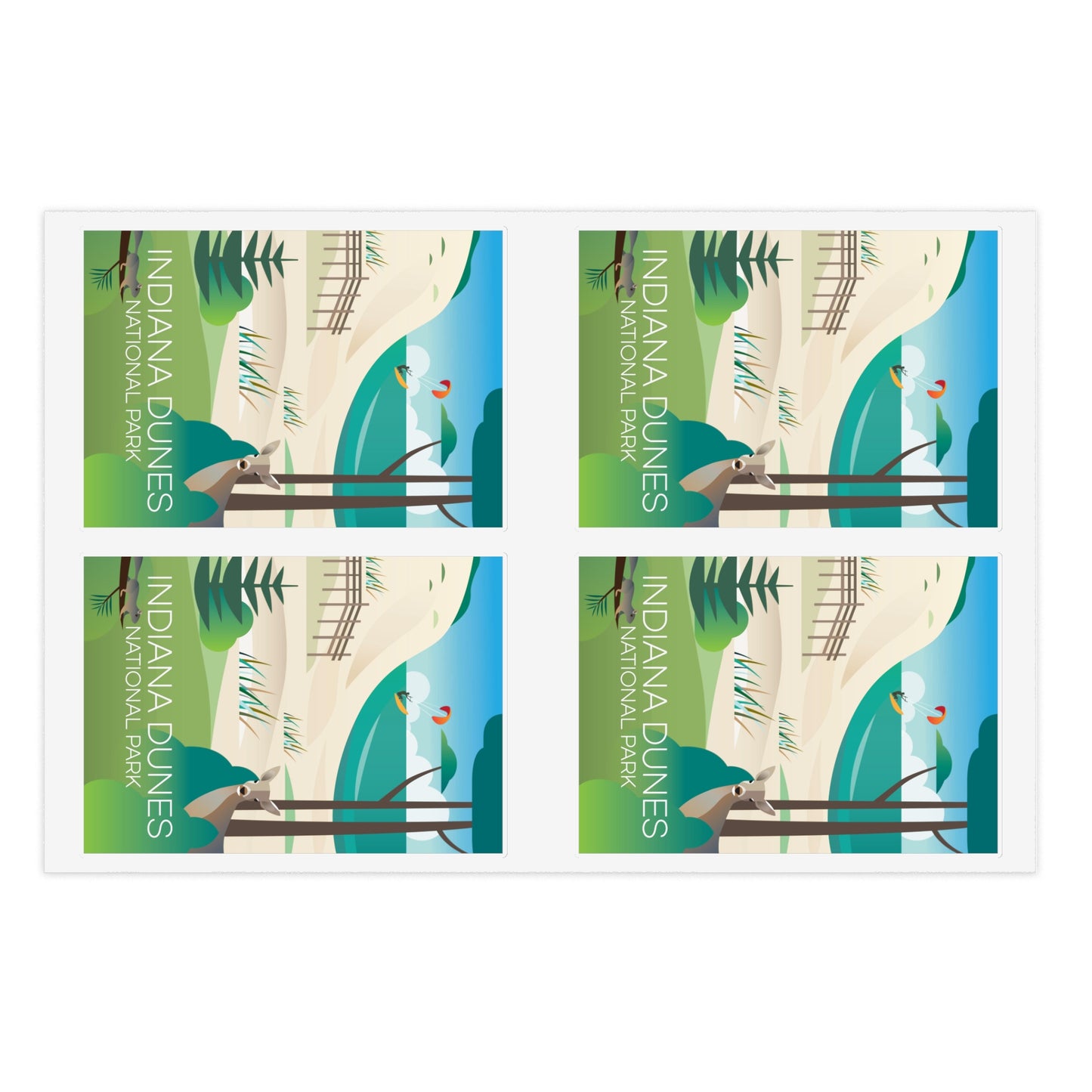Feuille d’autocollants du parc national d’Indiana Dunes