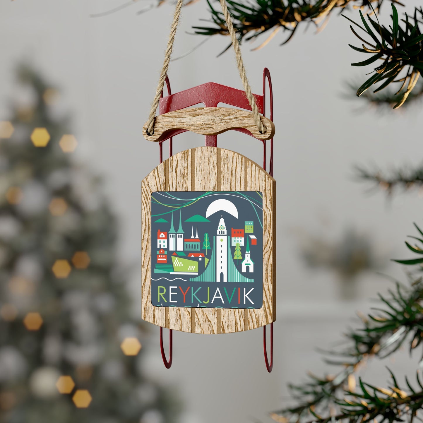 Reykjavik Sled Ornament