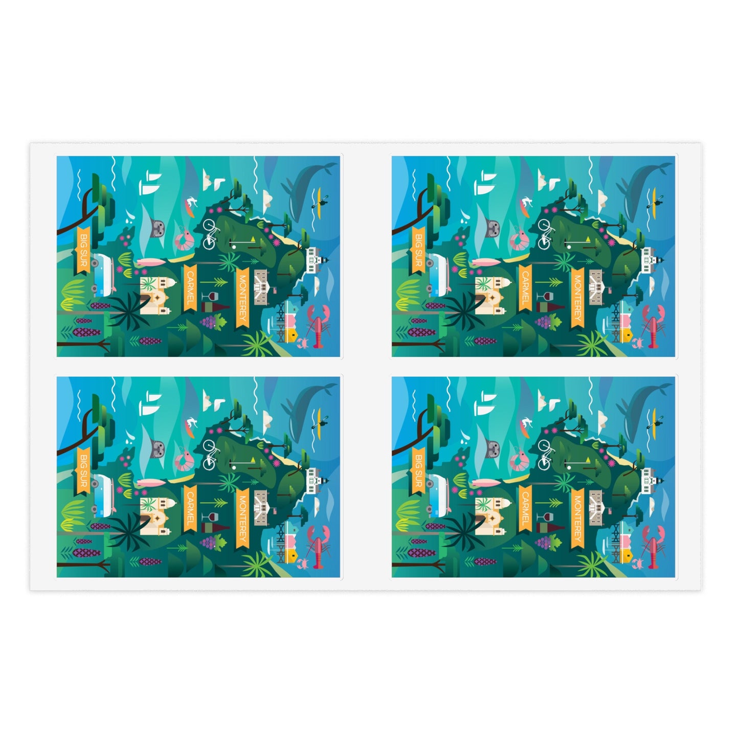 Feuille d’autocollants Monterey + Carmel