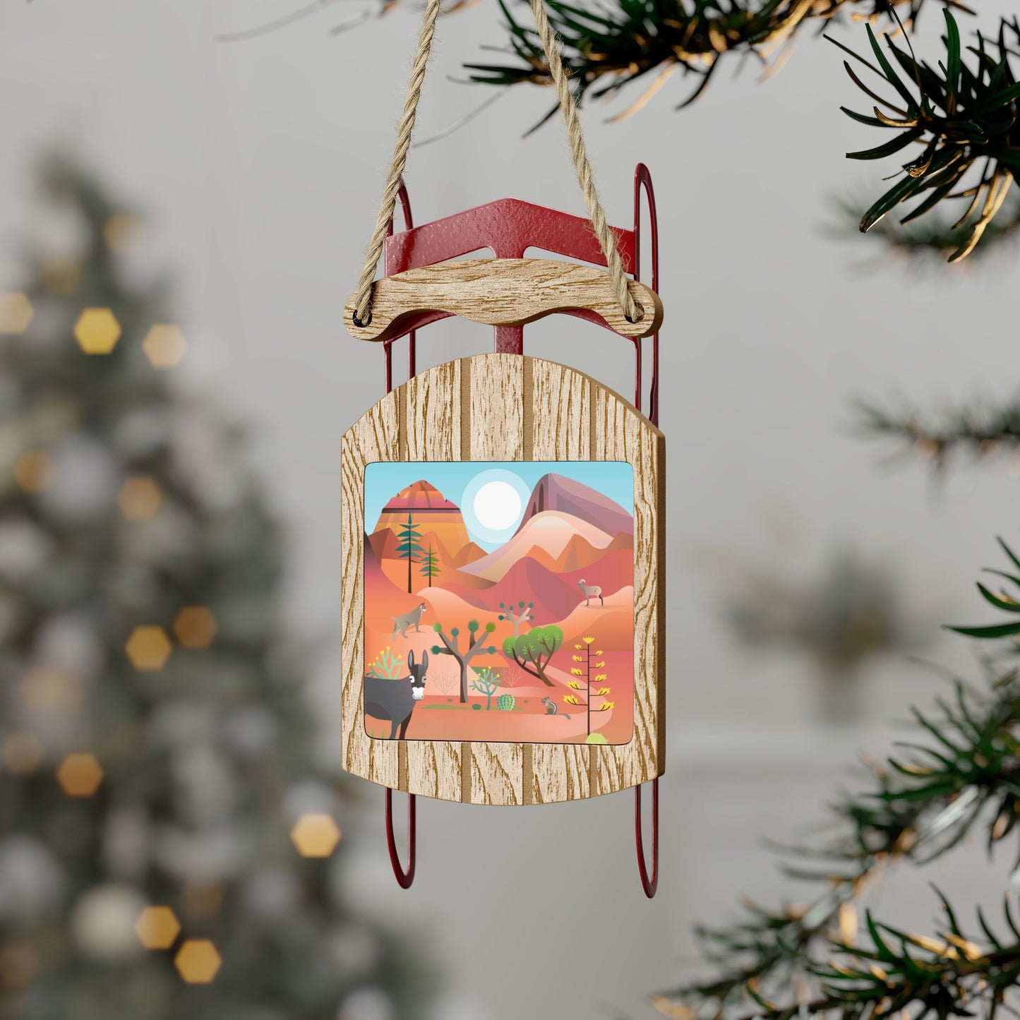 Red Rock Sled Ornament
