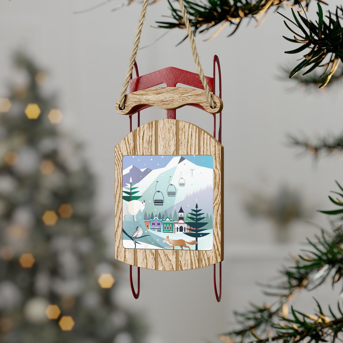 Crested Butte Sled Ornament