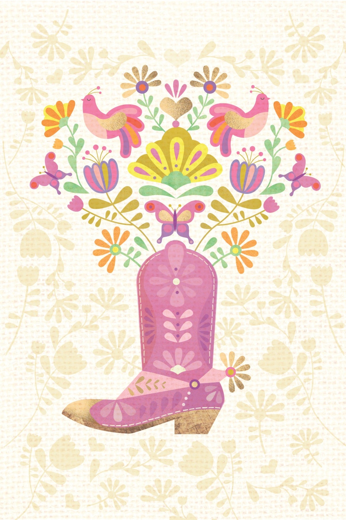 Boot & Flowers Postcard