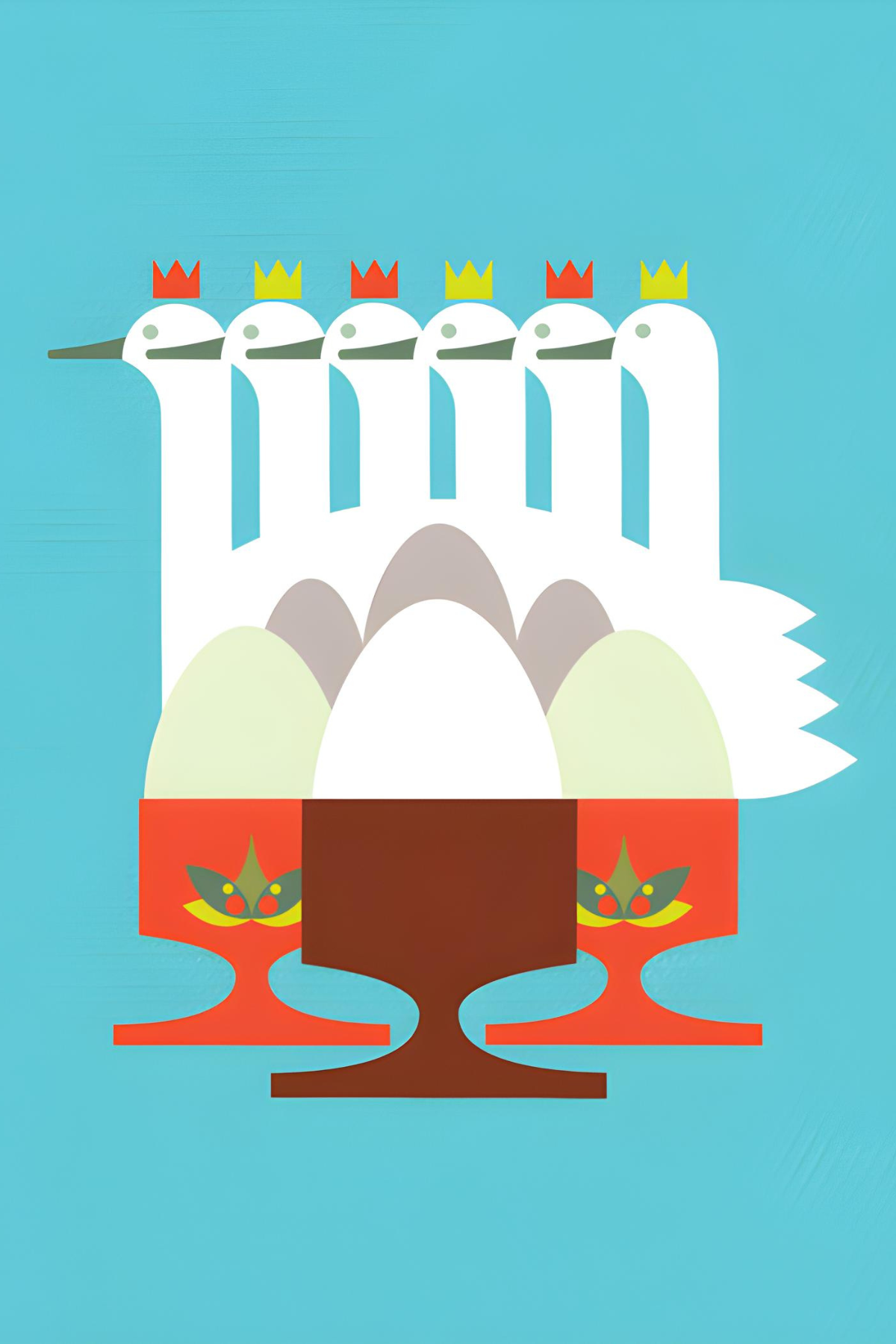 The Sixth Day of Christmas Postcard