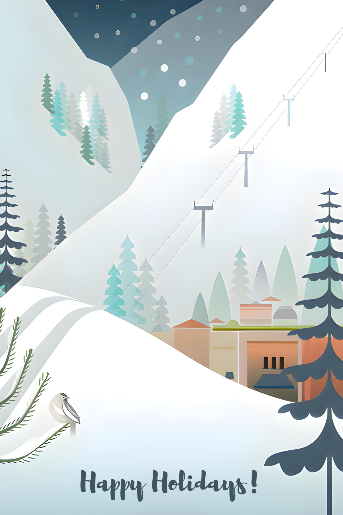 Aspen Happy Holidays Postcard