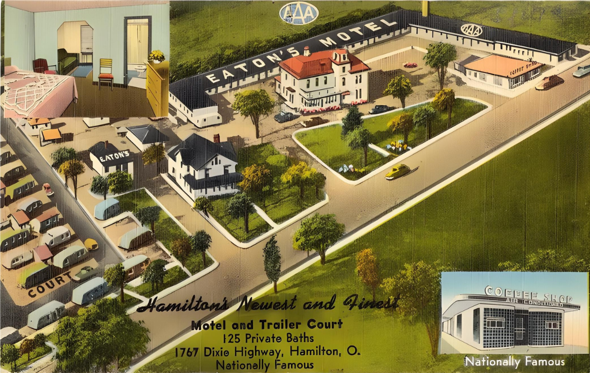 Hamilton's Motel and Trailer Court Postal Card
