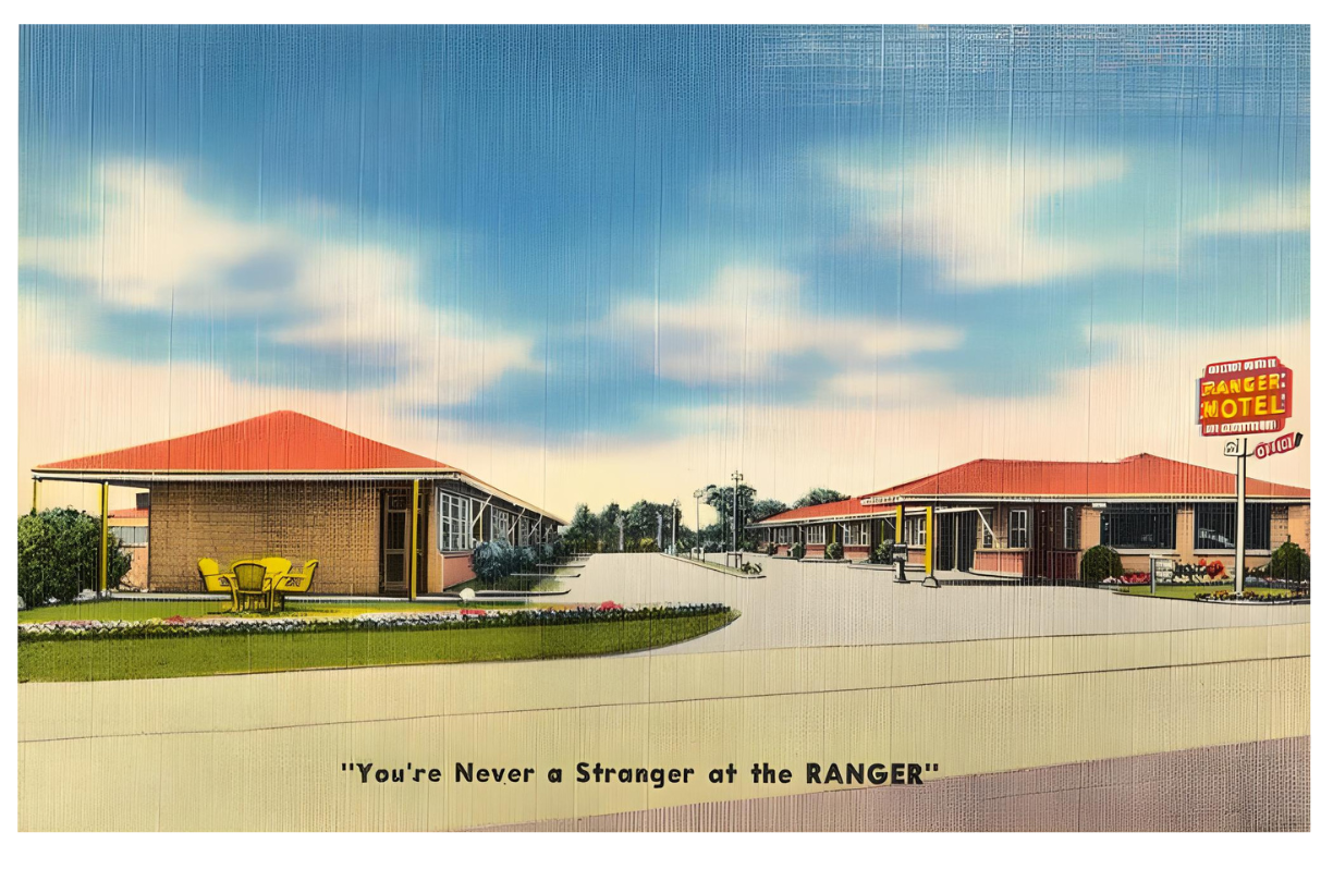 Ranger Motor Court Postal Card