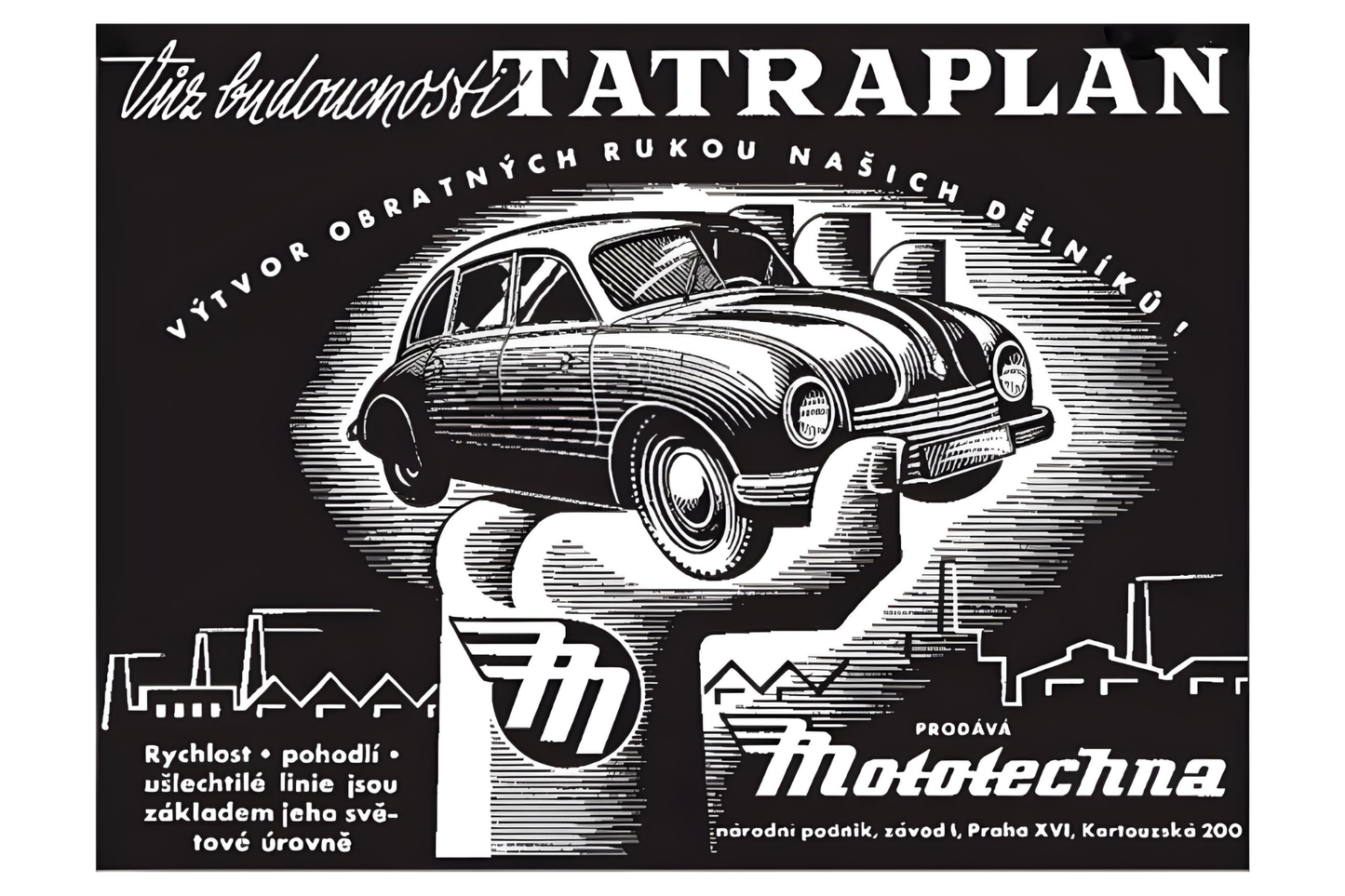 Tatraplan Auto Postal Card