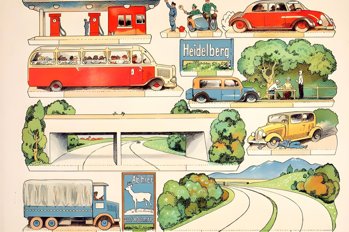 Autobahn Postal Card