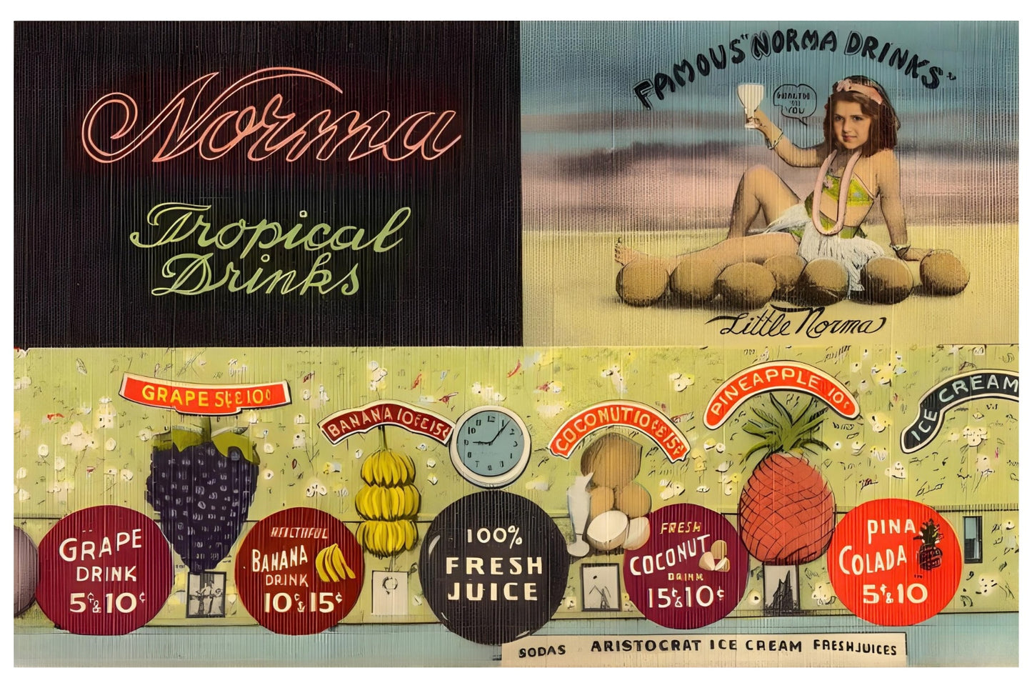 Norma Tropical Drinks Postal Card