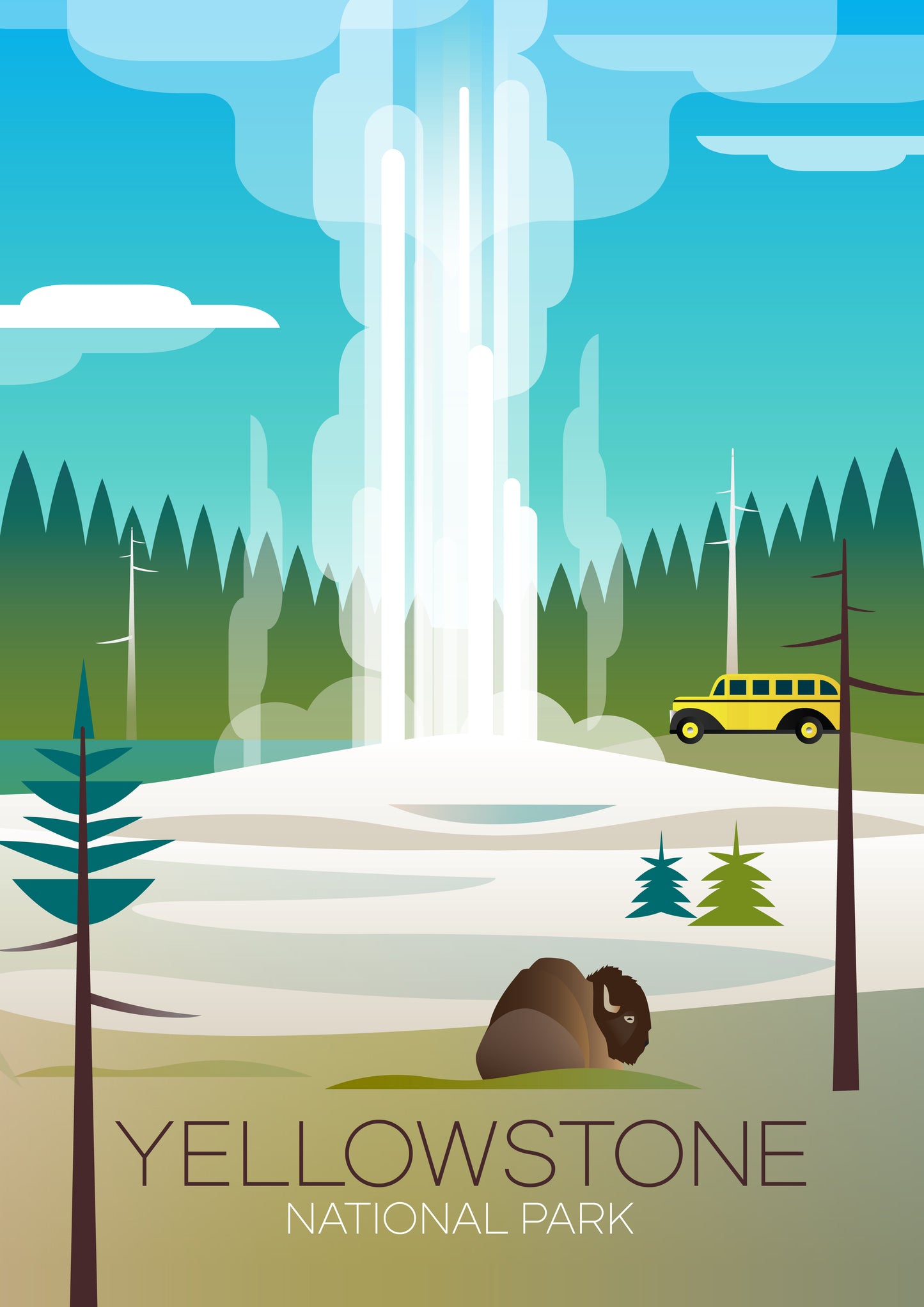 LTP - Yellowstone National Park, Old Faithful Postcard