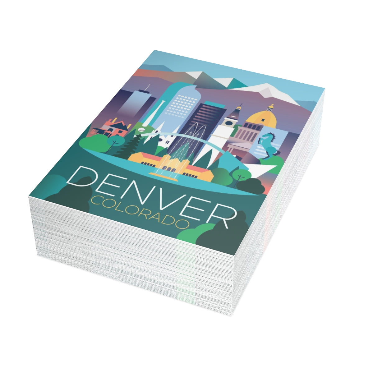 Denver gefaltete matte Notizkarten + Umschläge (10 Stück)