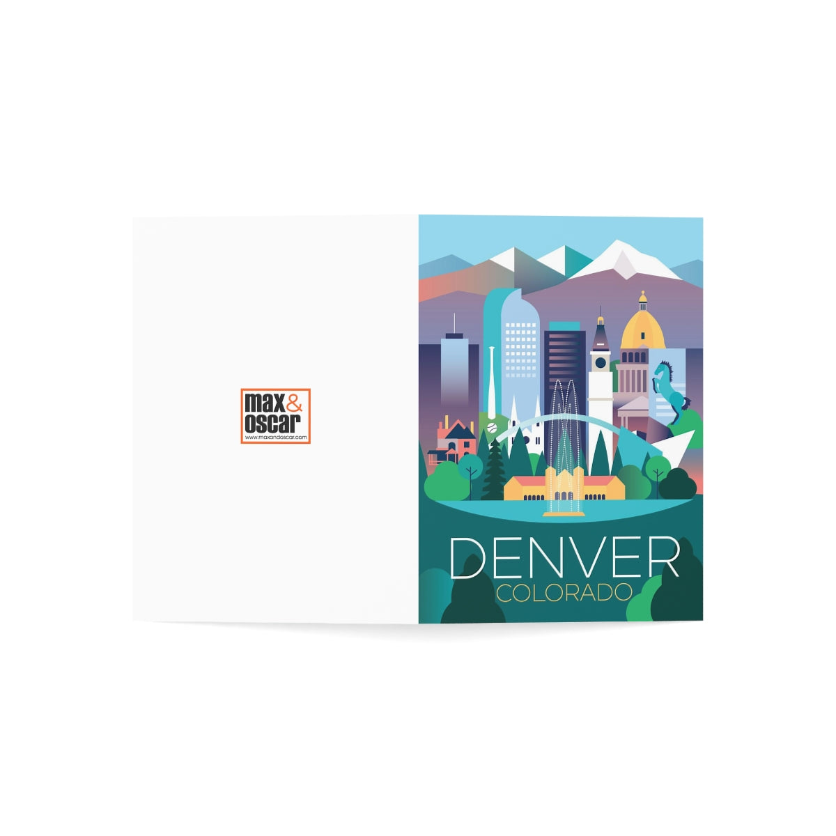 Denver gefaltete matte Notizkarten + Umschläge (10 Stück)