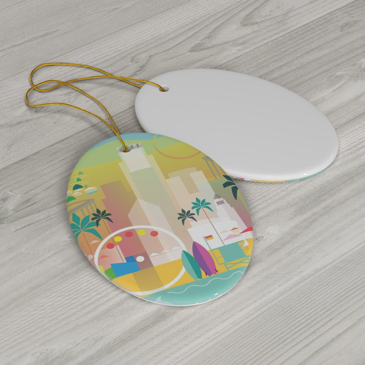 Los Angeles Ceramic Ornament