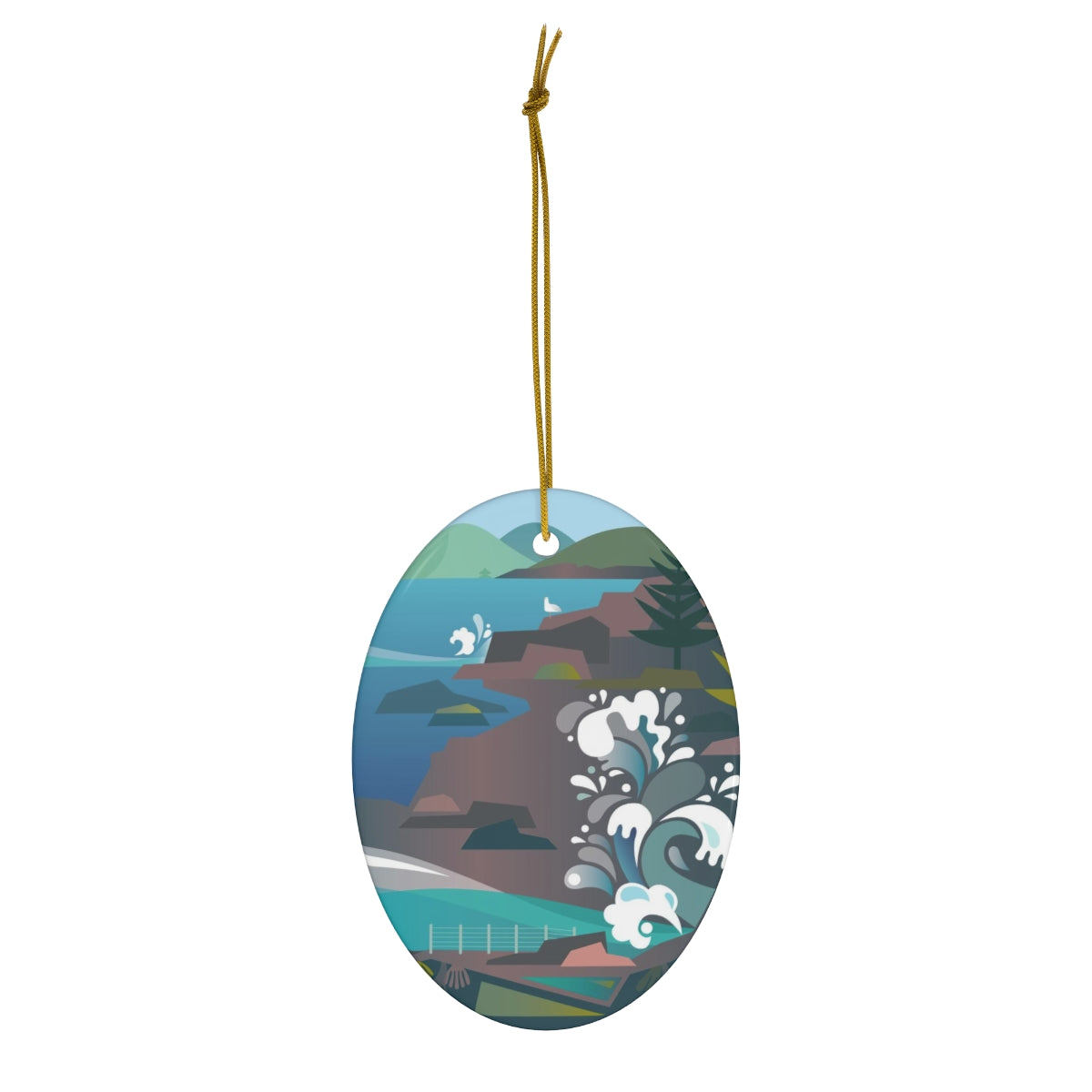 Acadia National Park, Thunder Hole Ceramic Ornament