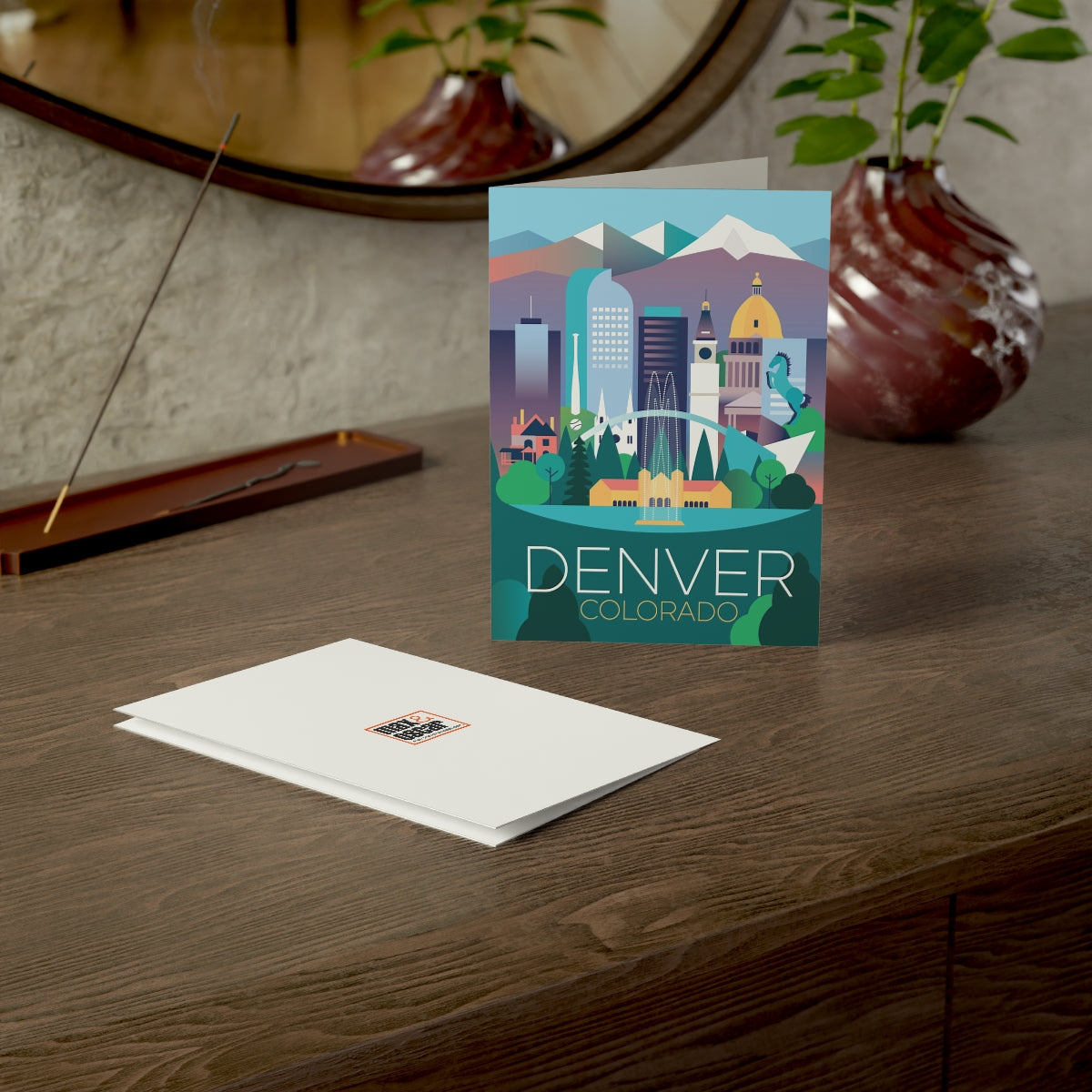 Denver gefaltete matte Notizkarten + Umschläge (10 Stück)