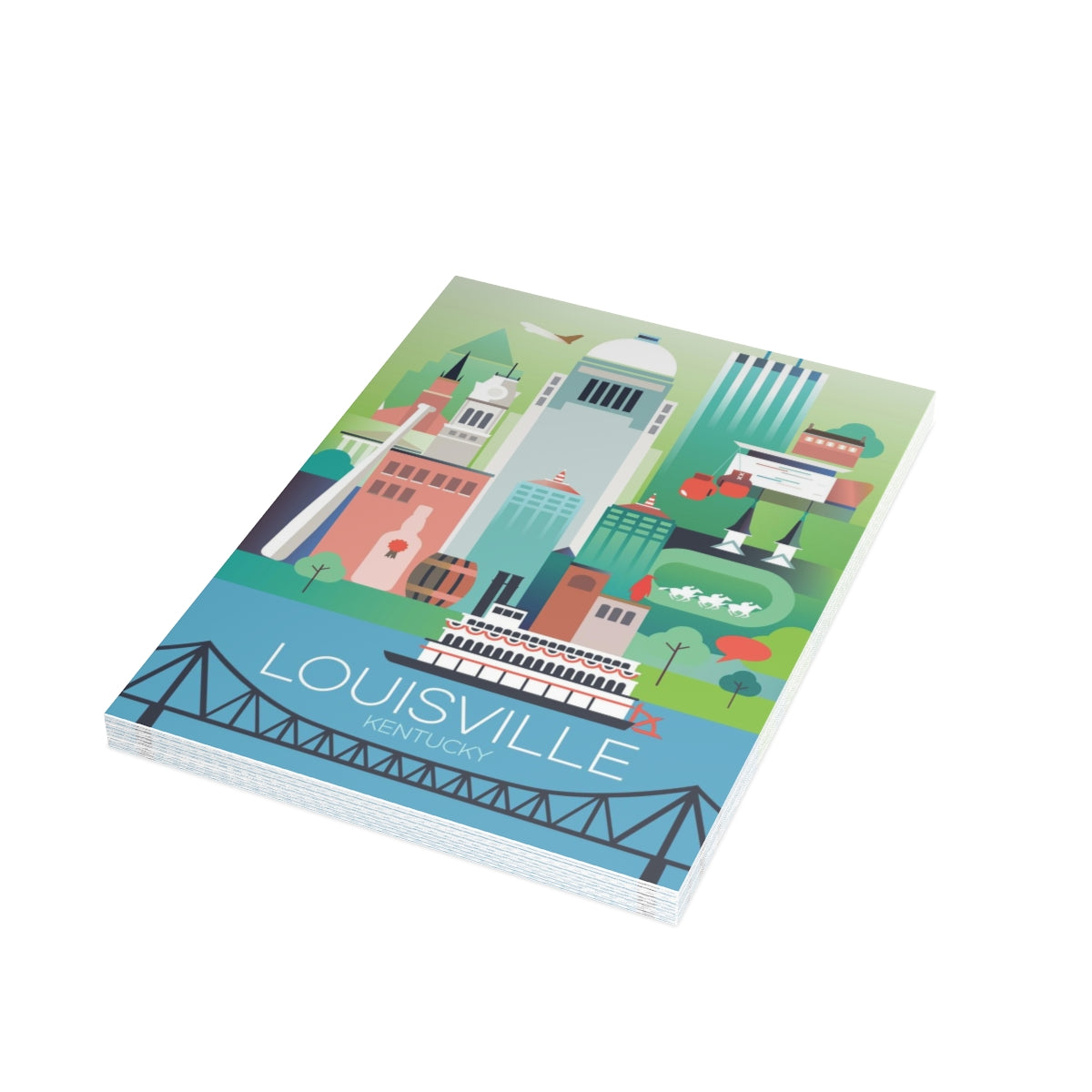 Louisville Folded Matte Notecards + Envelopes (10pcs)