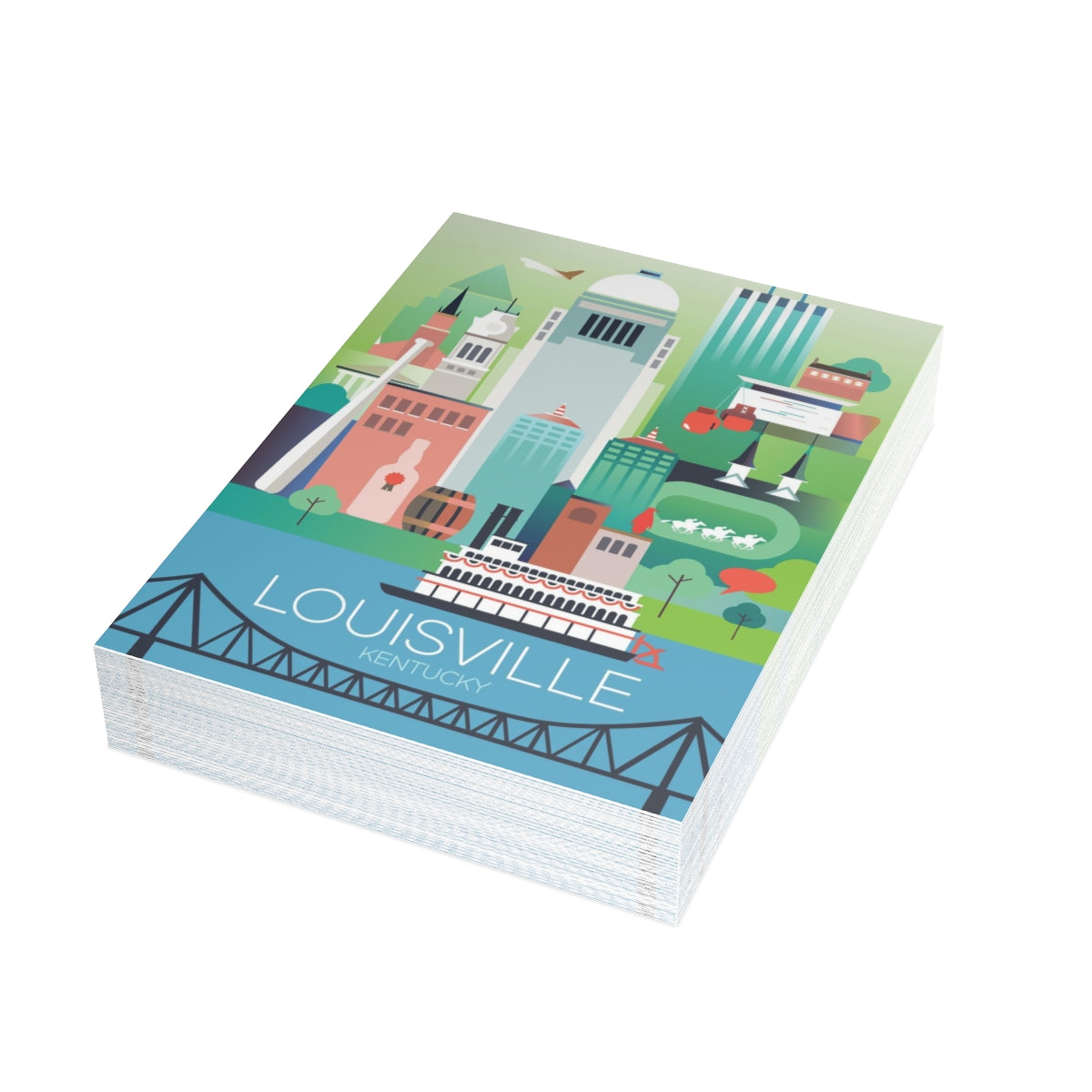 Louisville Folded Matte Notecards + Envelopes (10pcs)