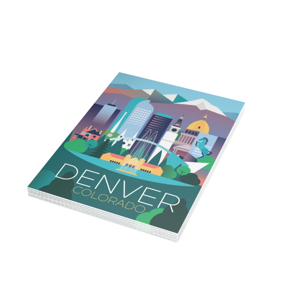 Denver gefaltete matte Notizkarten + Umschläge (10 Stück)