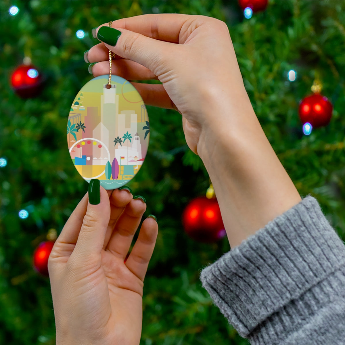 Los Angeles Ceramic Ornament