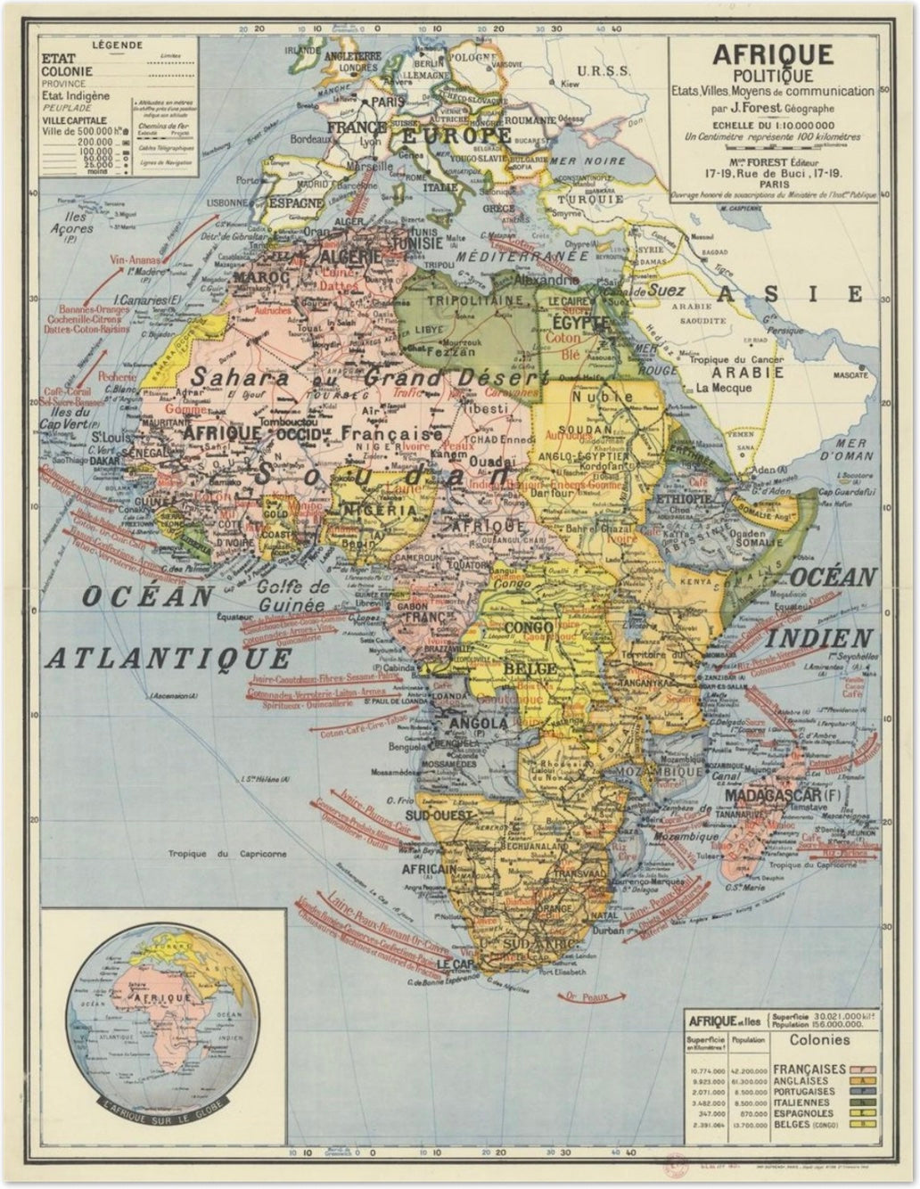 FRENCH SCHOOL MAP - AFRIQUE POLITIQUE