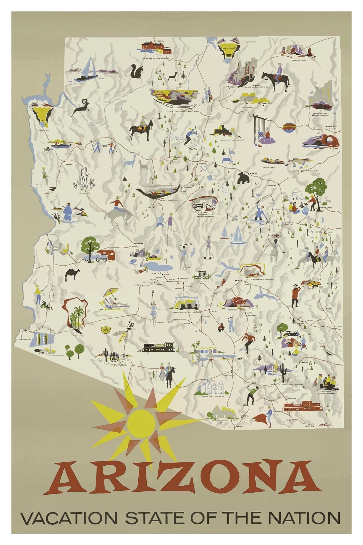 ARIZONA-KARTEN-POSTKARTE