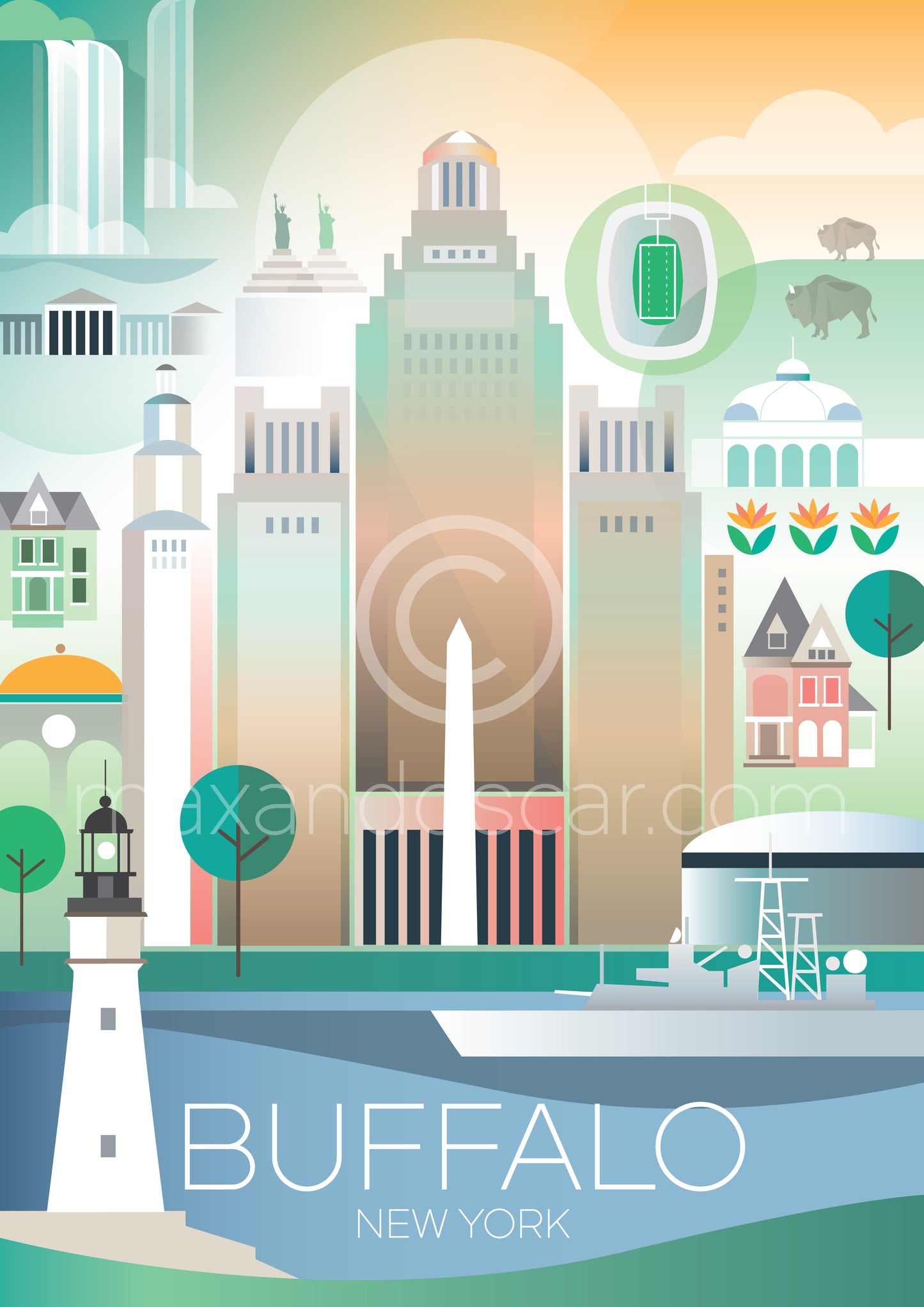 BUFFALO, NEW YORK PRINT