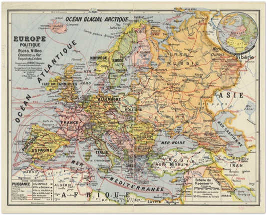 FRENCH SCHOOL MAP - EUROPE POLITIQUE