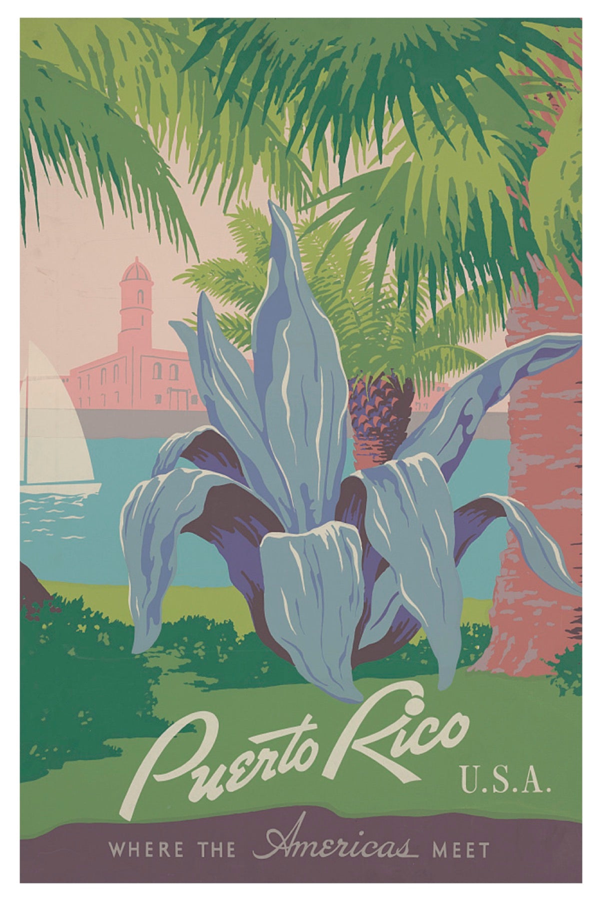 PUERTO RICO WPA POSTKARTE