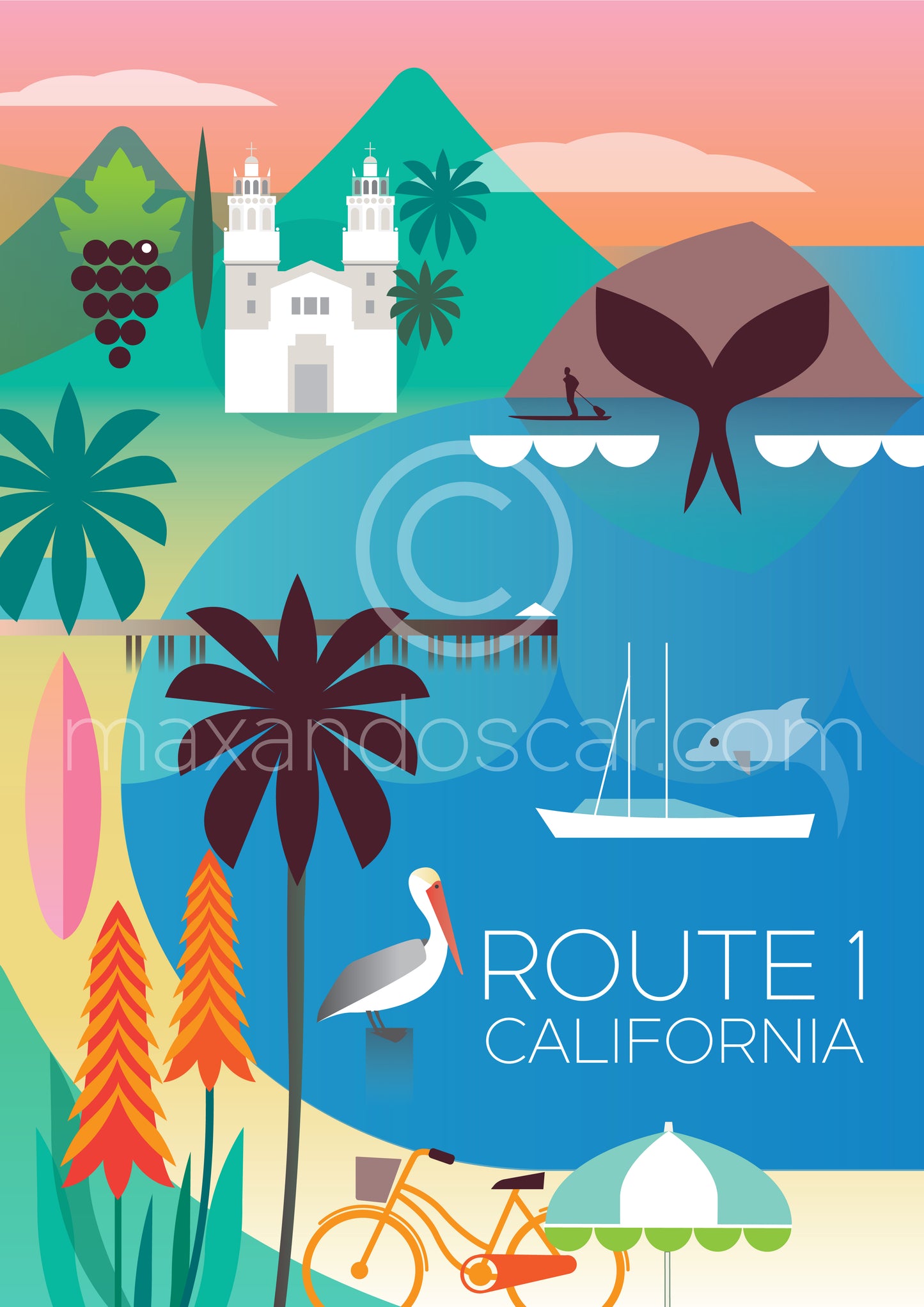 IMPRIMÉ ROUTE 1 CALIFORNIE