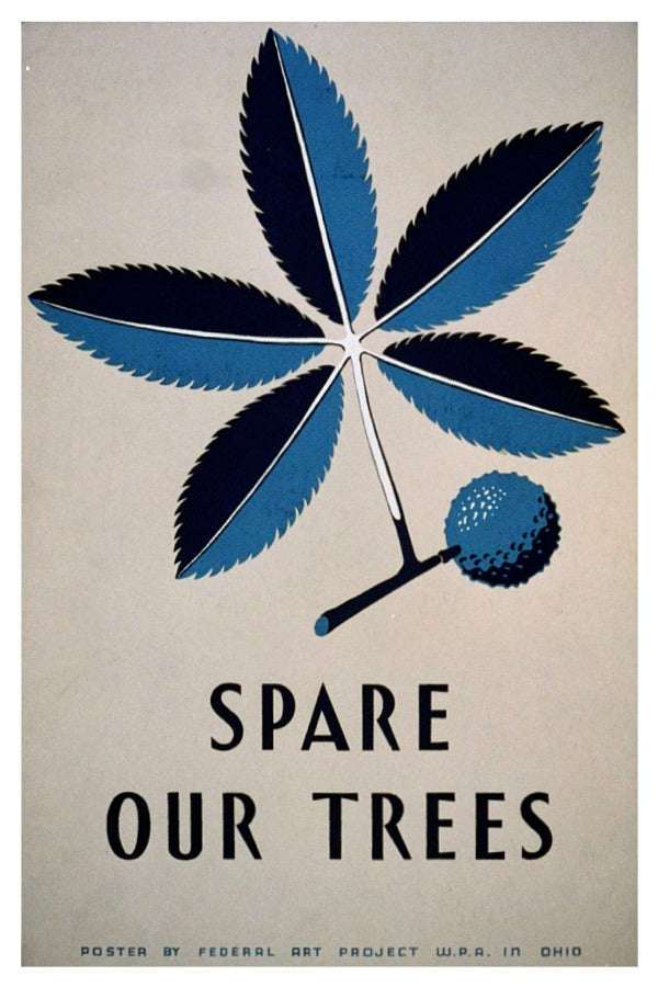 SPARE OUR TREES WPA POSTAL CARD