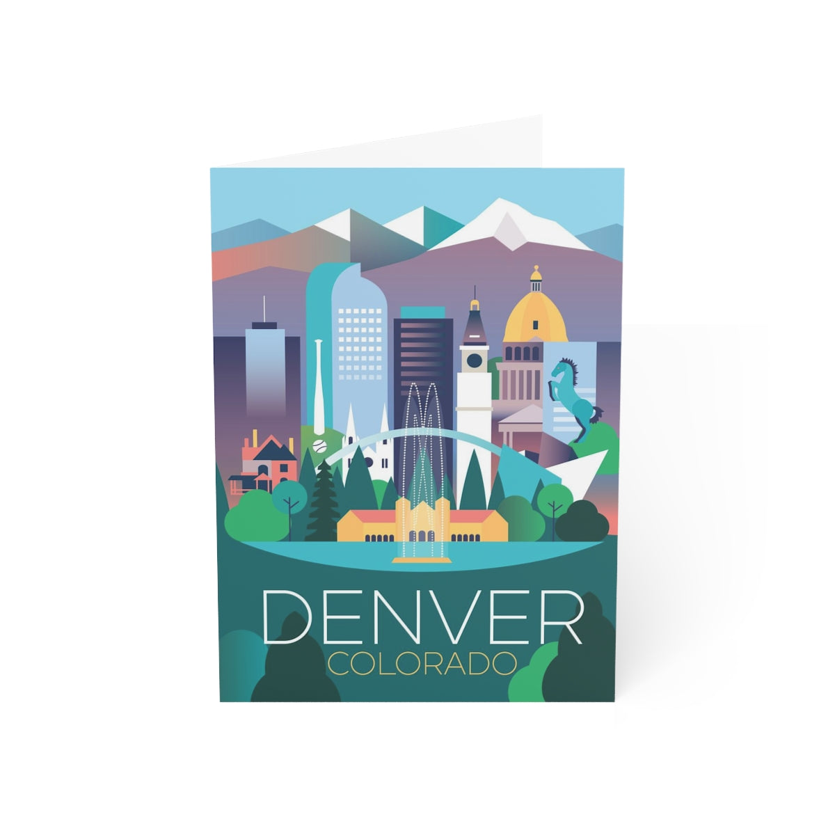 Denver gefaltete matte Notizkarten + Umschläge (10 Stück)