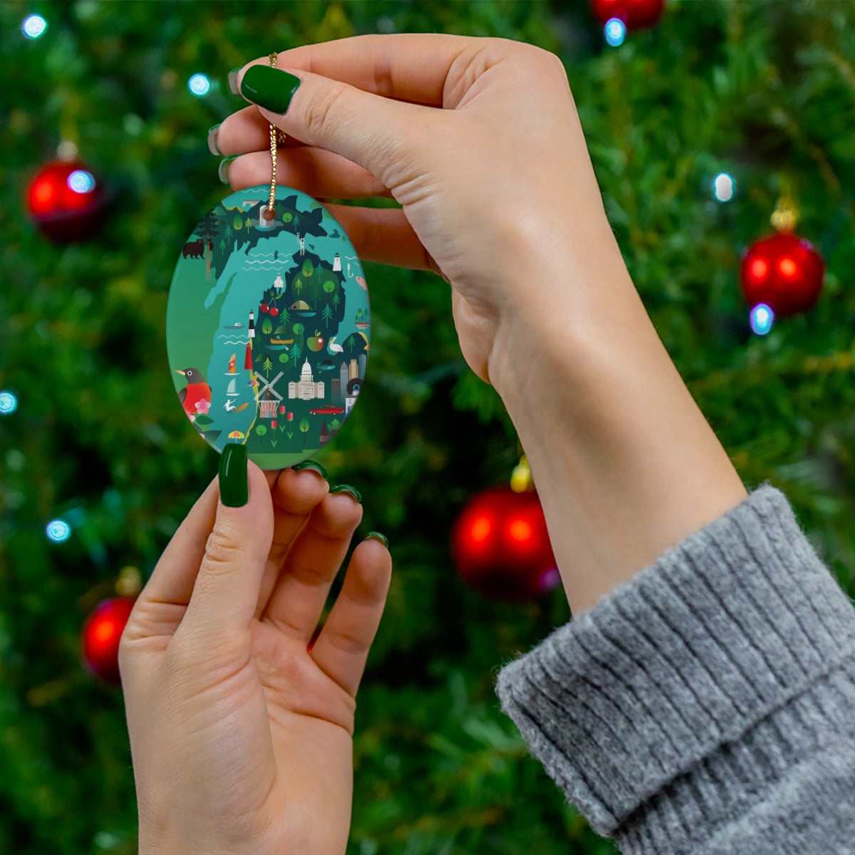 Michigan Ceramic Ornament