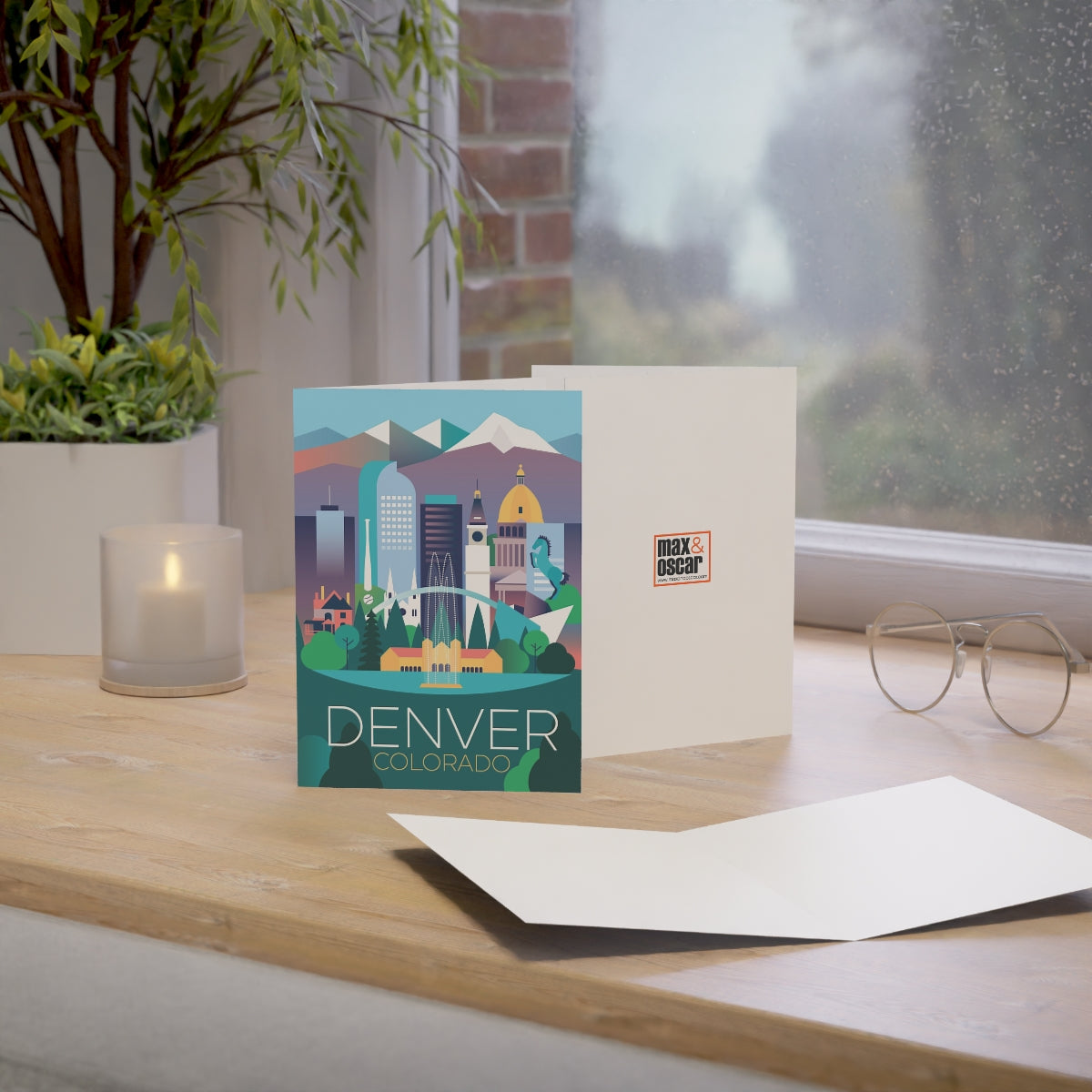 Denver gefaltete matte Notizkarten + Umschläge (10 Stück)