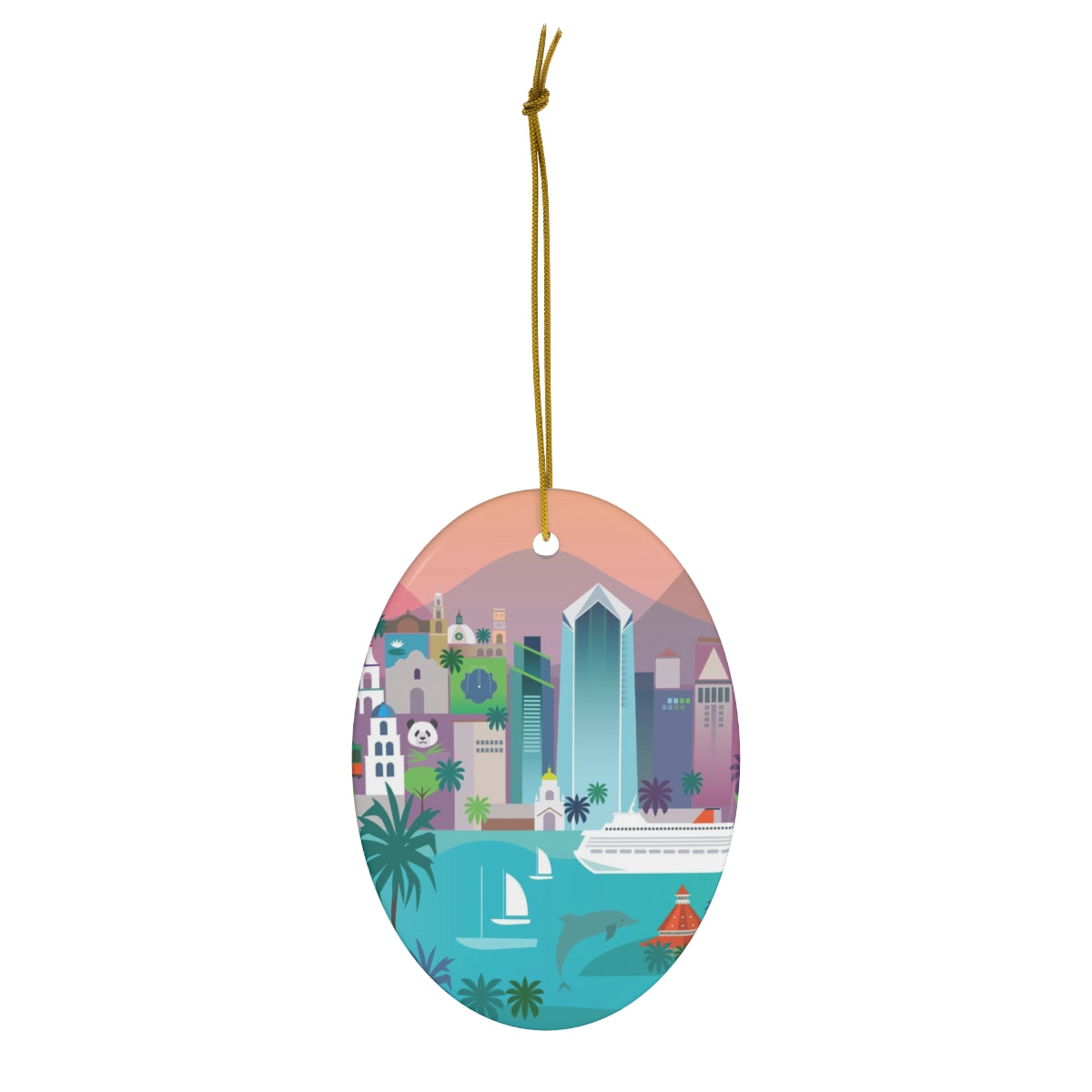 San Diego Ceramic Ornament
